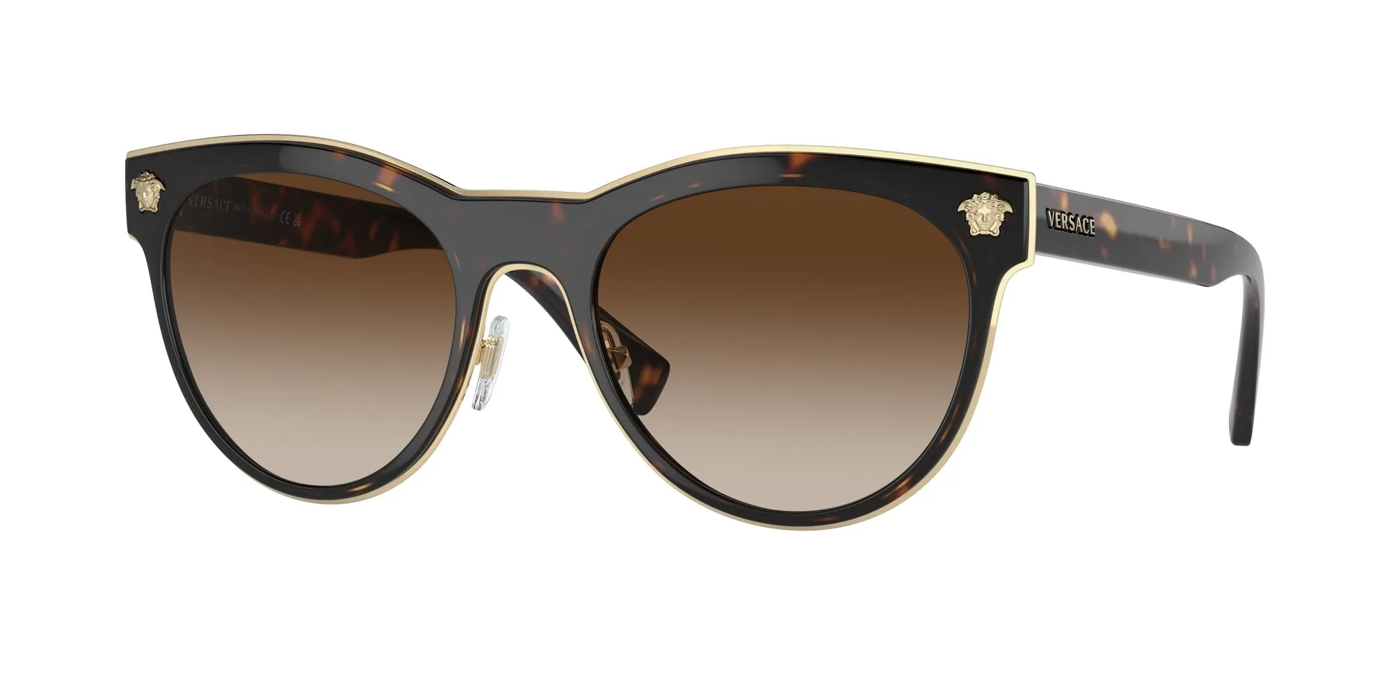 Versace VE2198 125213 Occhiali da sole Metallo Tartaruga Marrone Pantos Normale Sfumato - immagine 1