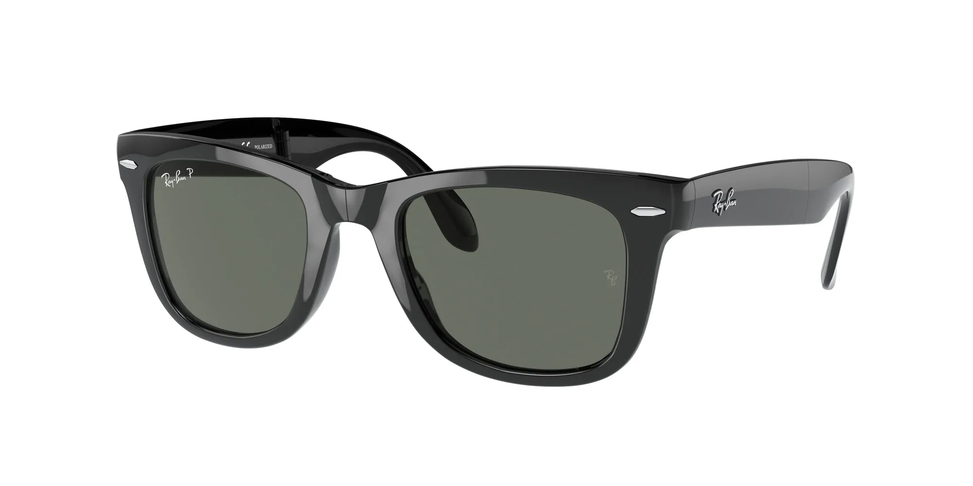 Ray - Ban RB4105 FOLDING WAYFARER 601/58 Occhiali da sole Iniettato Nero G15 Squadrata Polarizzata - immagine 1