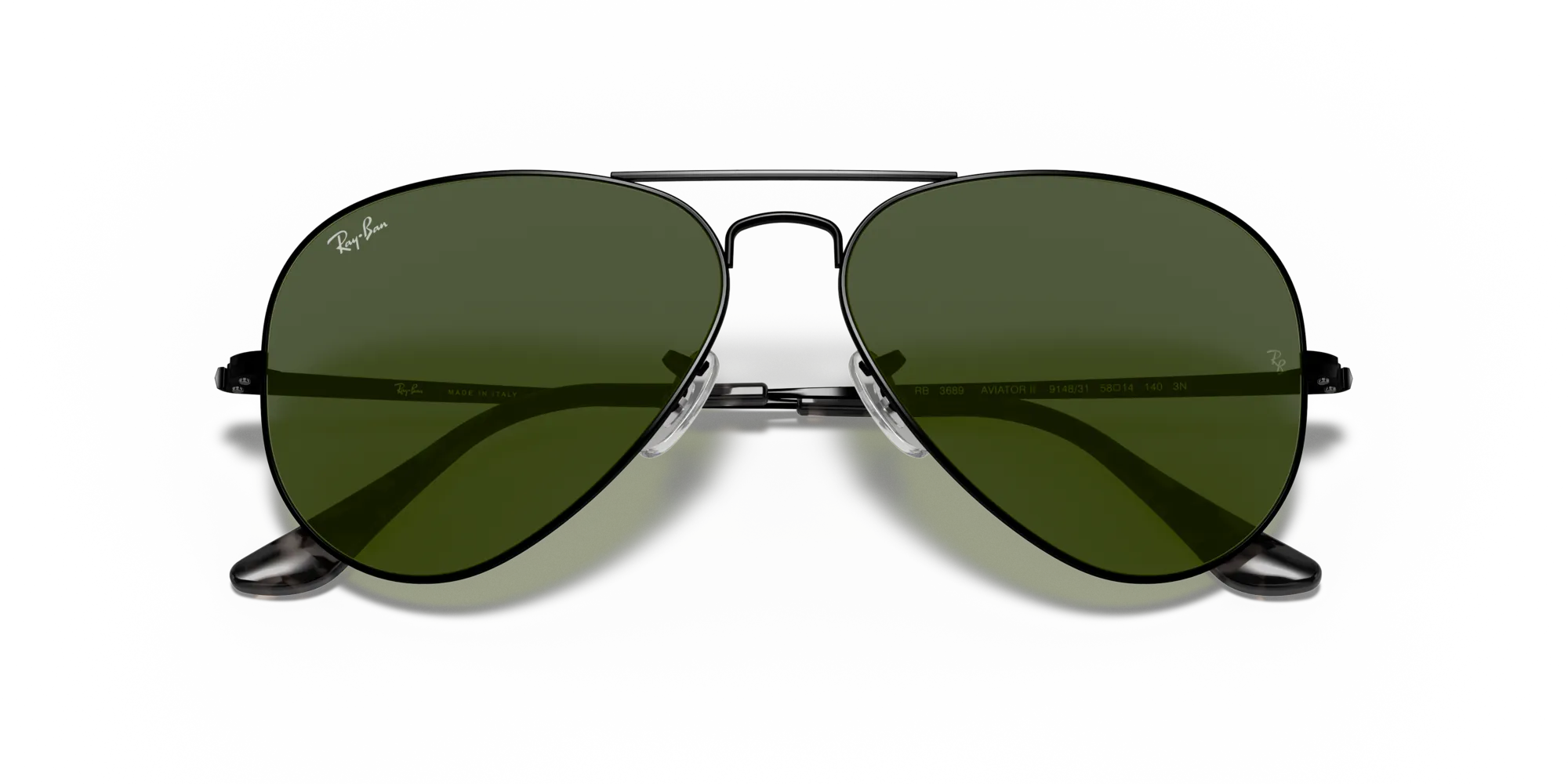 Ray - Ban RB3689 AVIATOR METAL II 914831 Occhiali da sole Metallo Nero G15 Pilot Normale - immagine 2