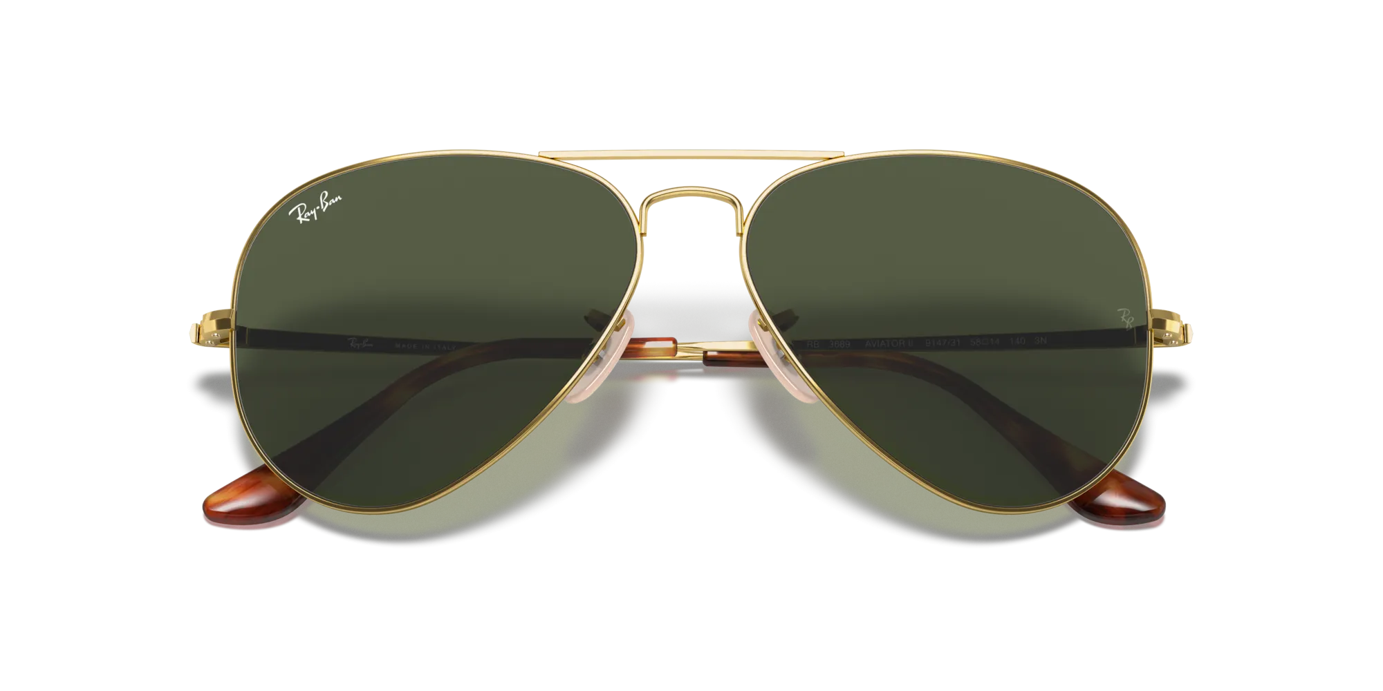 Ray - Ban RB3689 AVIATOR METAL II 914731 Occhiali da sole Metallo Oro G15 Pilot Normale - immagine 2