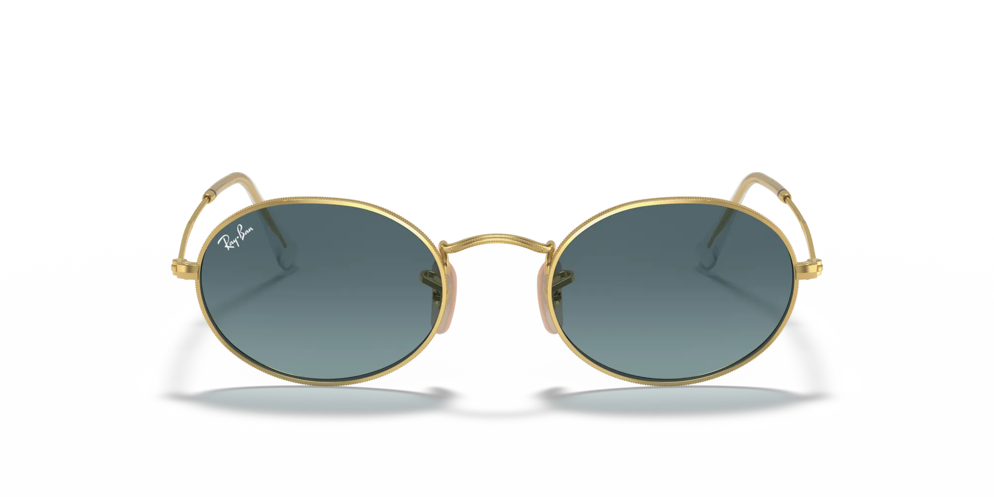 Ray - Ban RB3547 OVAL 001/3M Occhiali da sole Metallo Oro Blu Rotonda Normale Sfumato - immagine 3