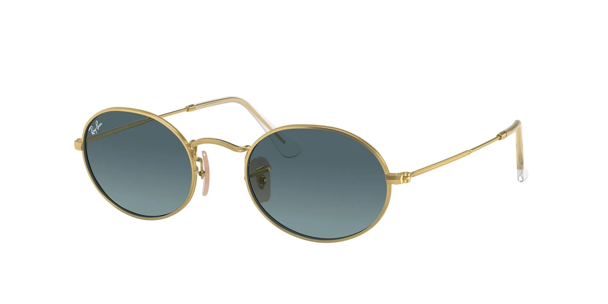 Ray - Ban RB3547 OVAL 001/3M Occhiali da sole Metallo Oro Blu Rotonda Normale Sfumato - immagine 1