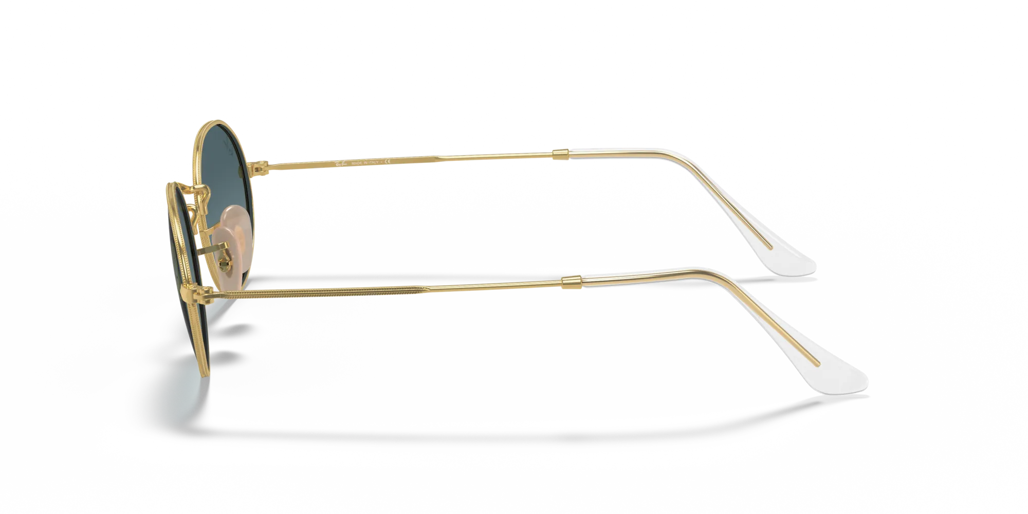 Ray - Ban RB3547 OVAL 001/3M Occhiali da sole Metallo Oro Blu Rotonda Normale Sfumato - immagine 4