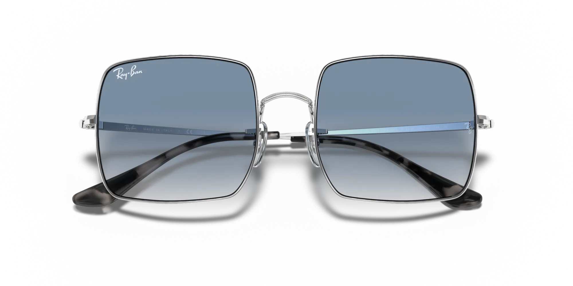 Ray - Ban RB1971 SQUARE 91493F Occhiali da sole Metallo Argento Blu Squadrata Normale Sfumato - immagine 2