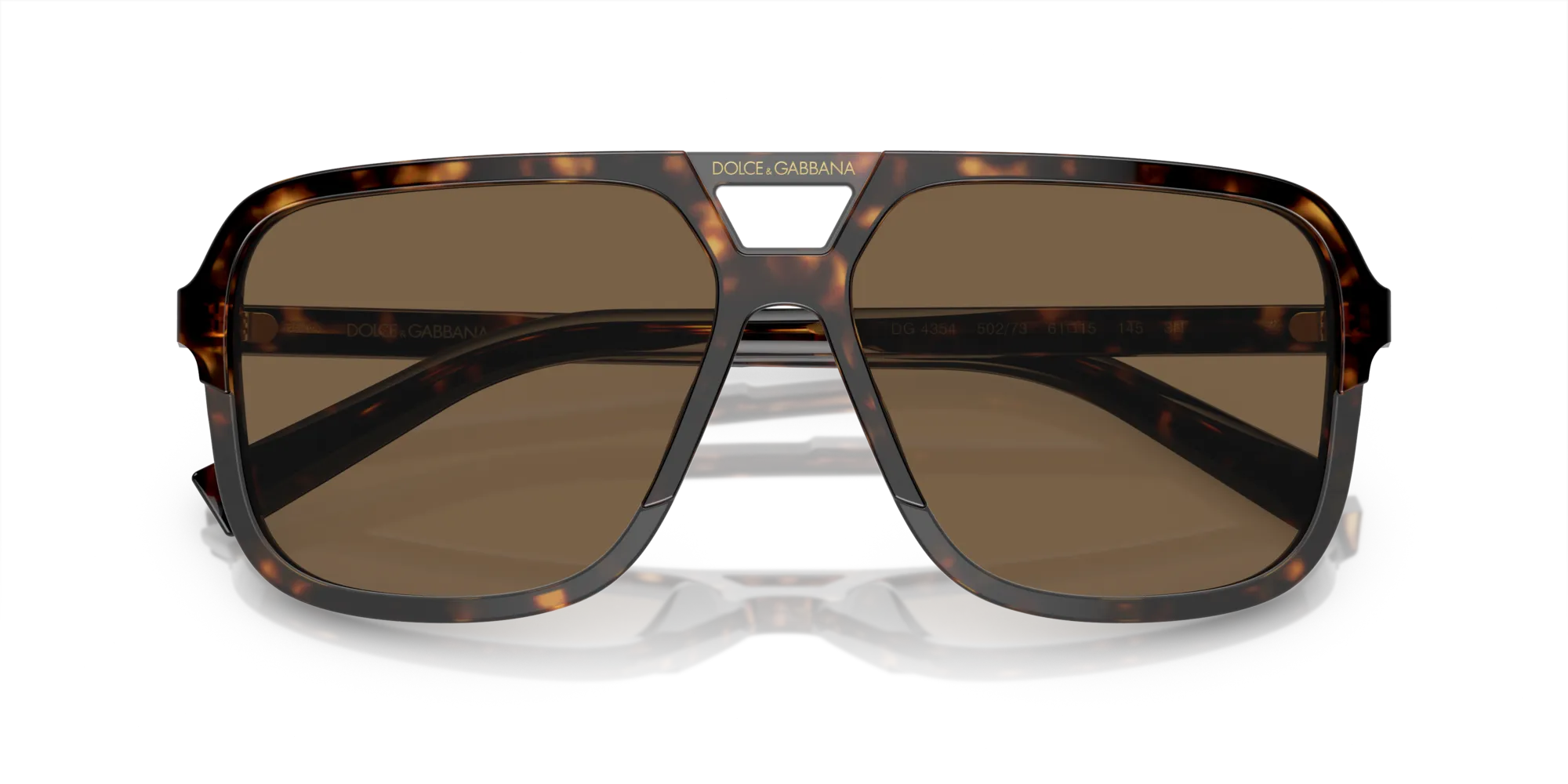 Dolce & Gabbana DG4354 502/73 Occhiali da sole Acetato Tartaruga Marrone Squadrata Normale Sfumato - immagine 2