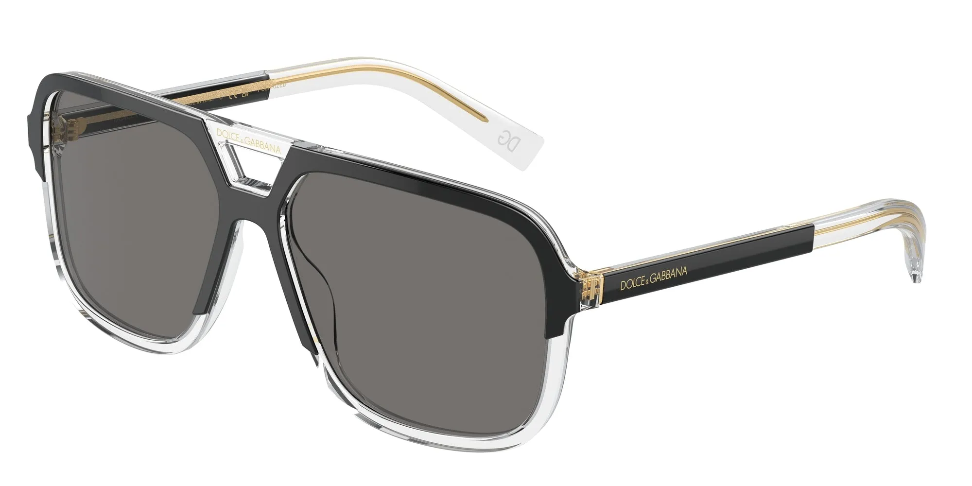 Dolce & Gabbana DG4354 501/81 Occhiali da sole Acetato Nero Grigio Squadrata Polarizzata - immagine 1