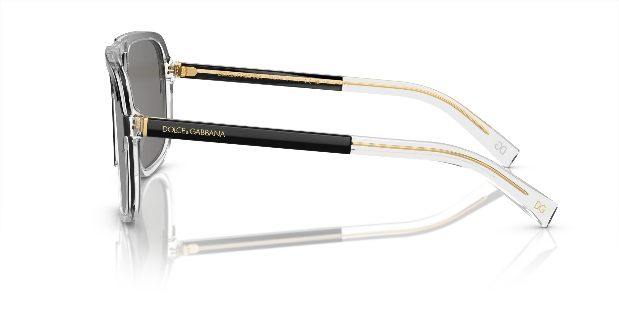 Dolce & Gabbana DG4354 501/81 Occhiali da sole Acetato Nero Grigio Squadrata Polarizzata - immagine 4