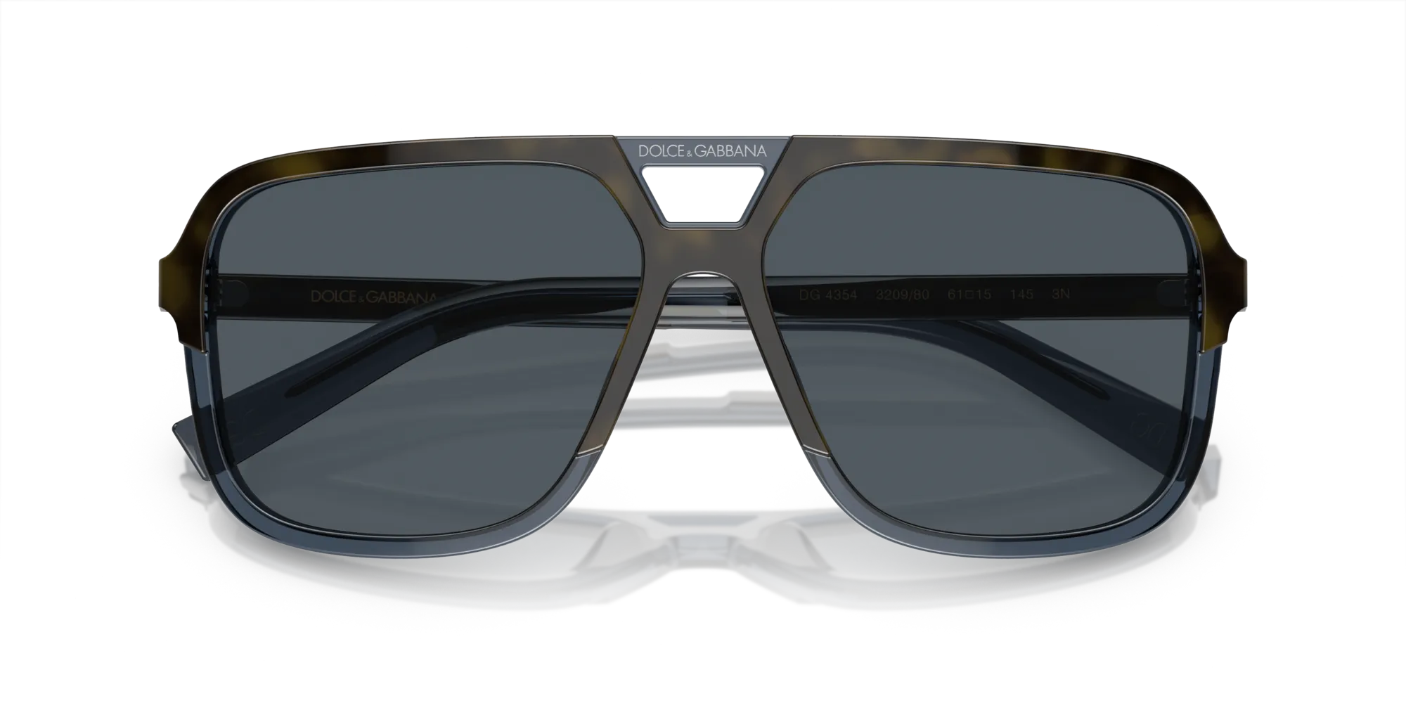 Dolce & Gabbana DG4354 320980 Occhiali da sole Acetato Blu Marrone Squadrata Normale Sfumato - immagine 2