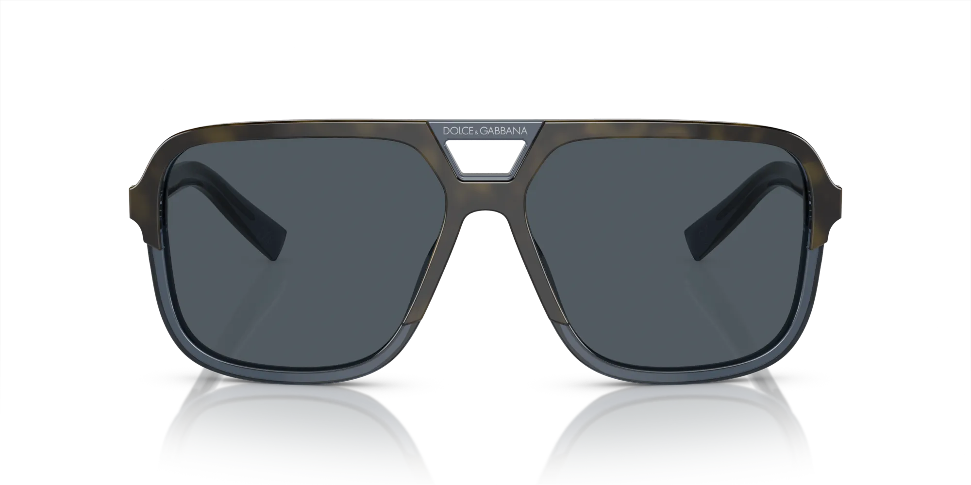 Dolce & Gabbana DG4354 320980 Occhiali da sole Acetato Blu Marrone Squadrata Normale Sfumato - immagine 3