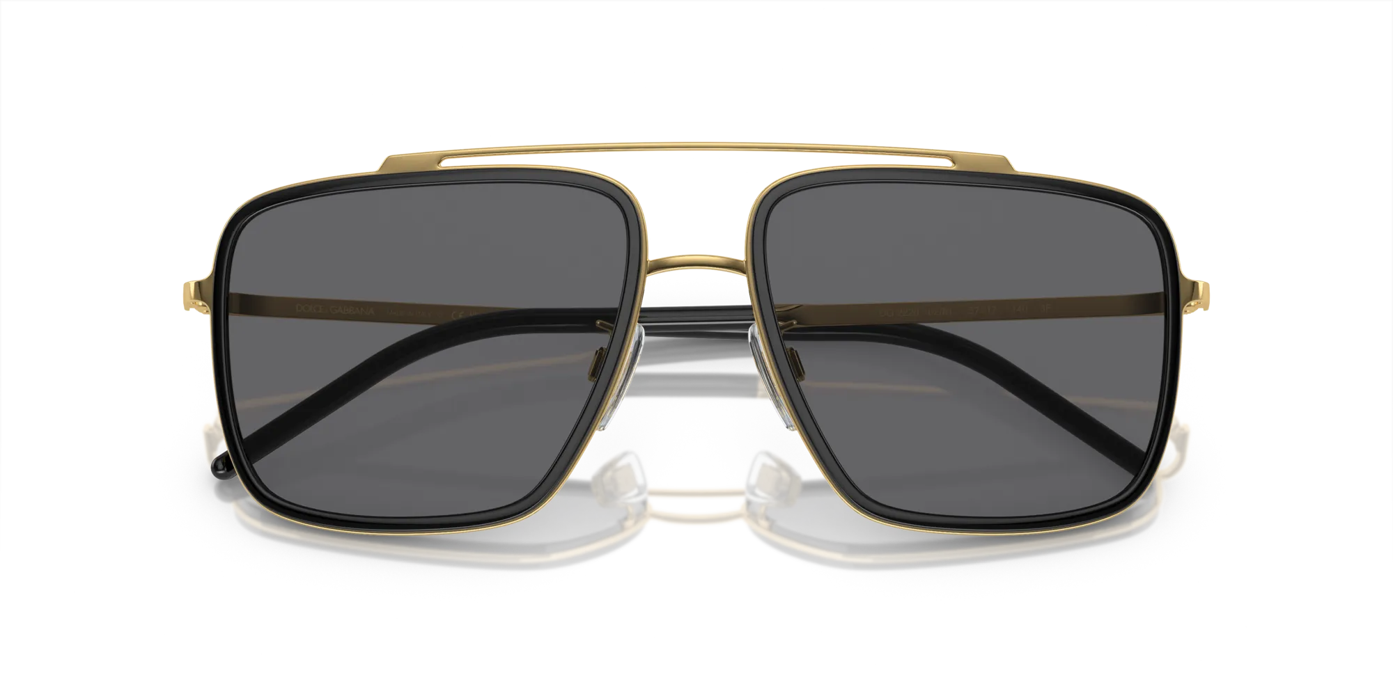 Dolce & Gabbana DG2220 02/81 Occhiali da sole Metallo Nero Grigio Squadrata Polarizzata - immagine 2