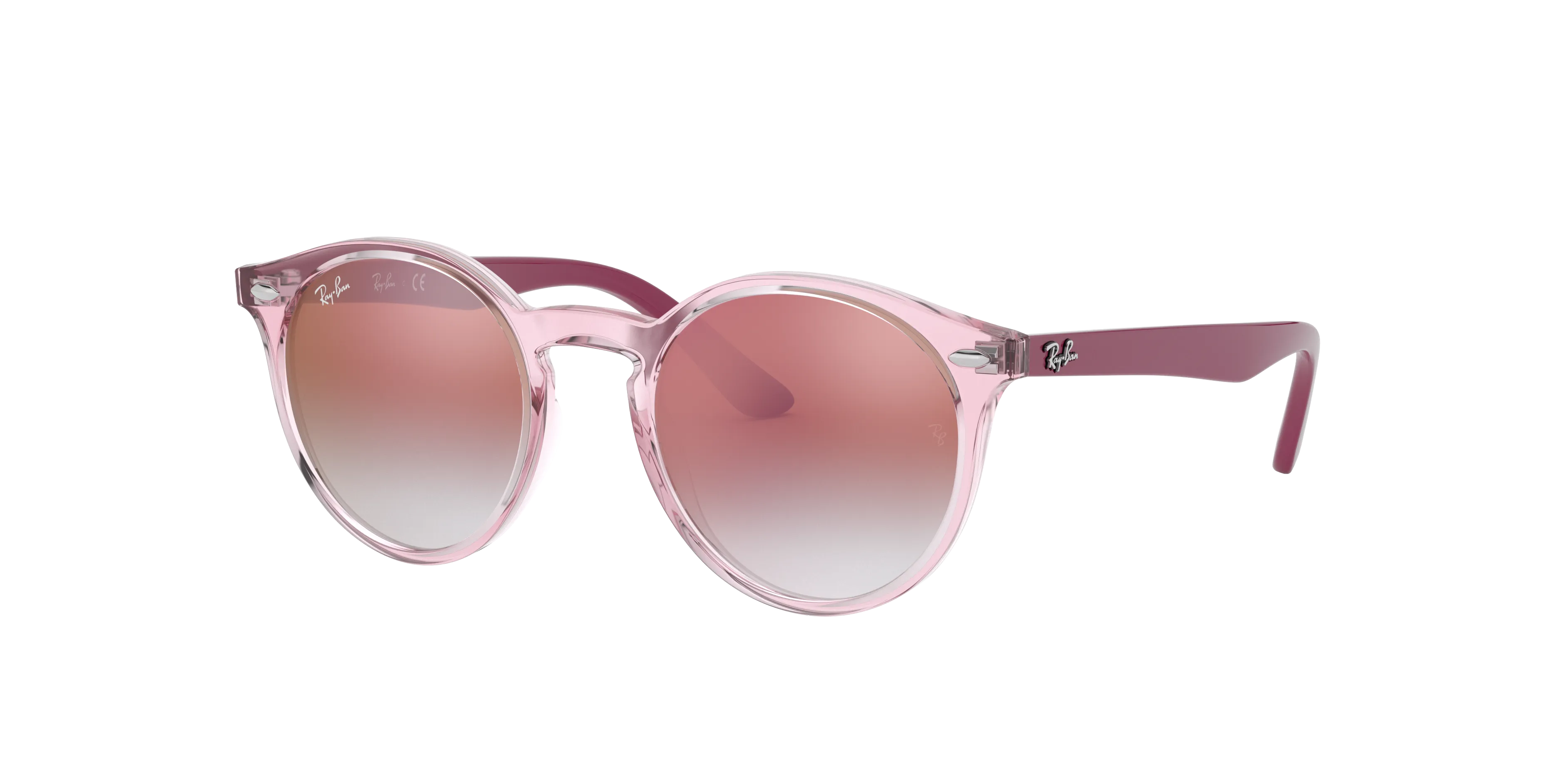 Ray - Ban RJ9064S 7052V0 Occhiali da sole bambino Iniettato Rosa Rosso Pantos Specchiate Sfumato - immagine 1