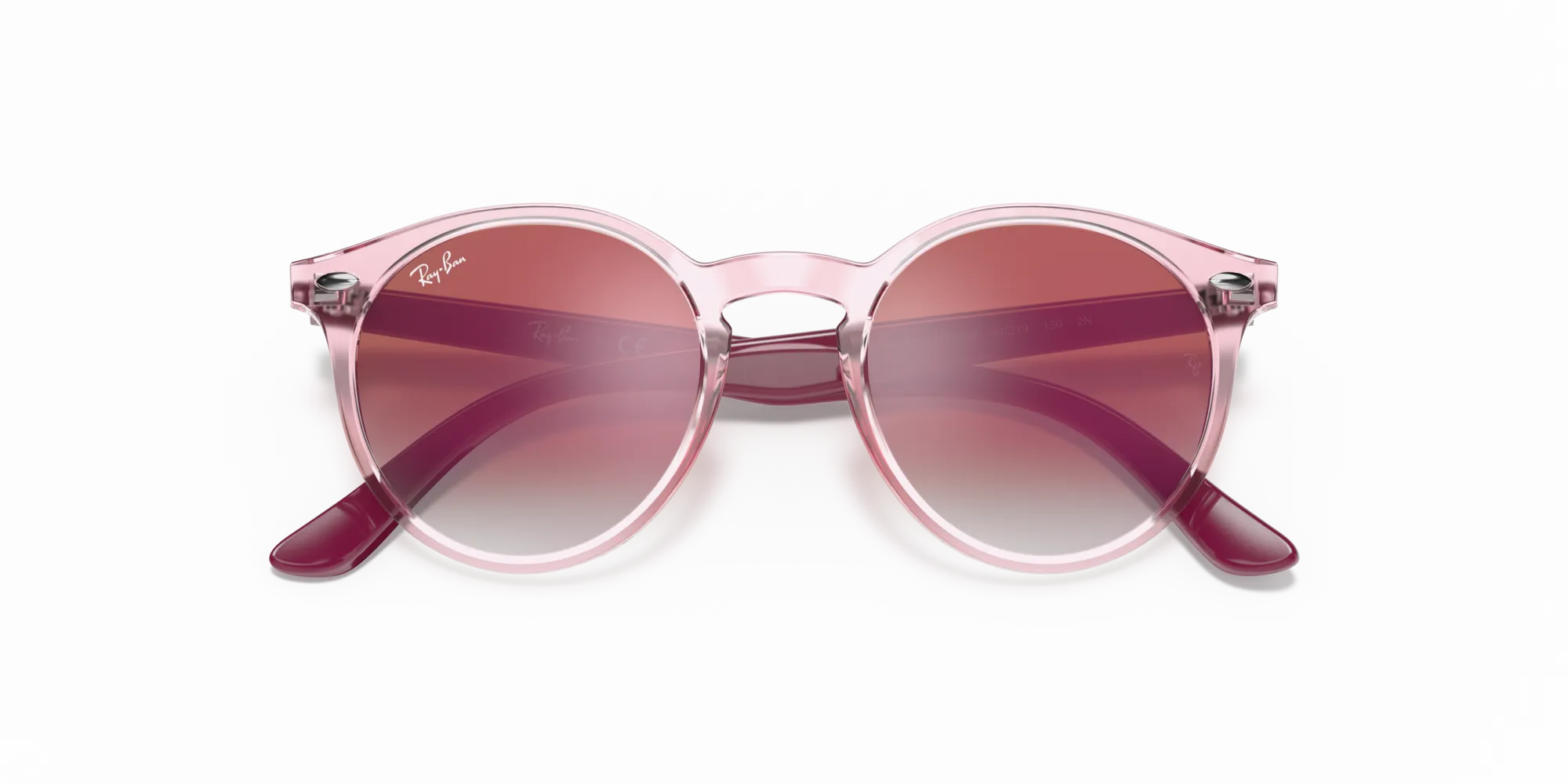 Ray - Ban RJ9064S 7052V0 Occhiali da sole bambino Iniettato Rosa Rosso Pantos Specchiate Sfumato - immagine 2