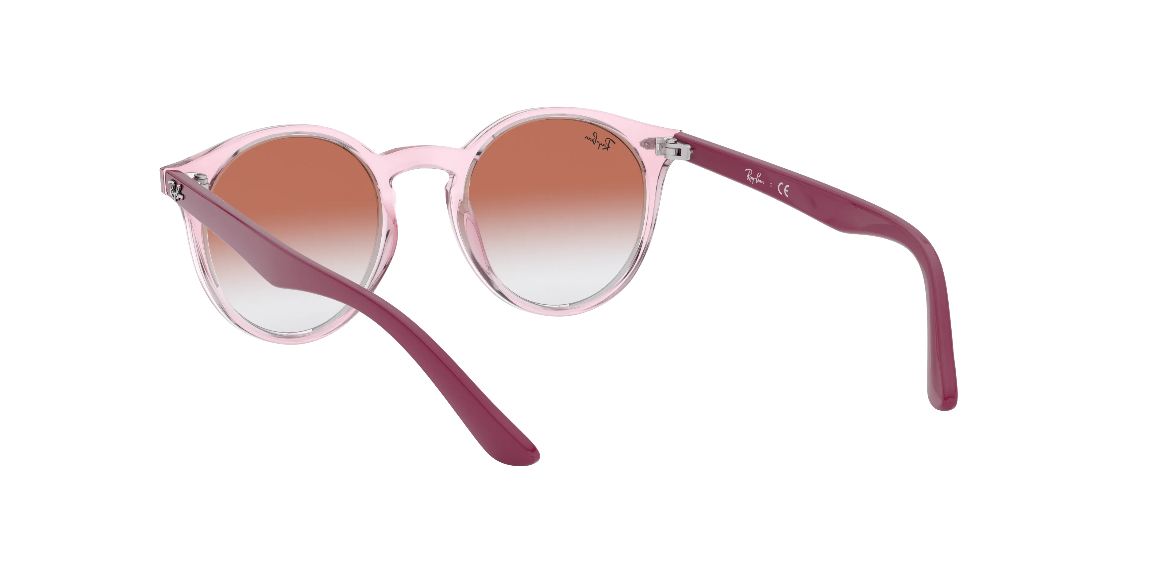 Ray - Ban RJ9064S 7052V0 Occhiali da sole bambino Iniettato Rosa Rosso Pantos Specchiate Sfumato - immagine 4