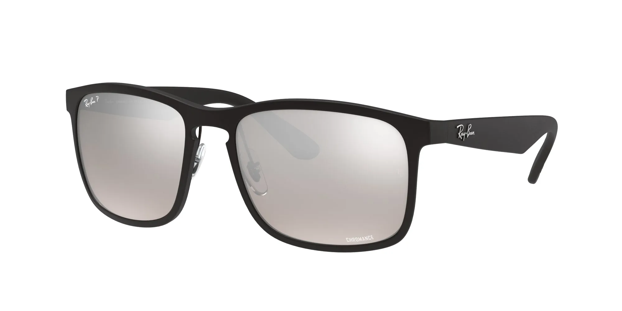 Ray - Ban RB4264 601S5J Occhiali da sole Iniettato Nero Argento Squadrata Polarizzata Specchiato - immagine 1