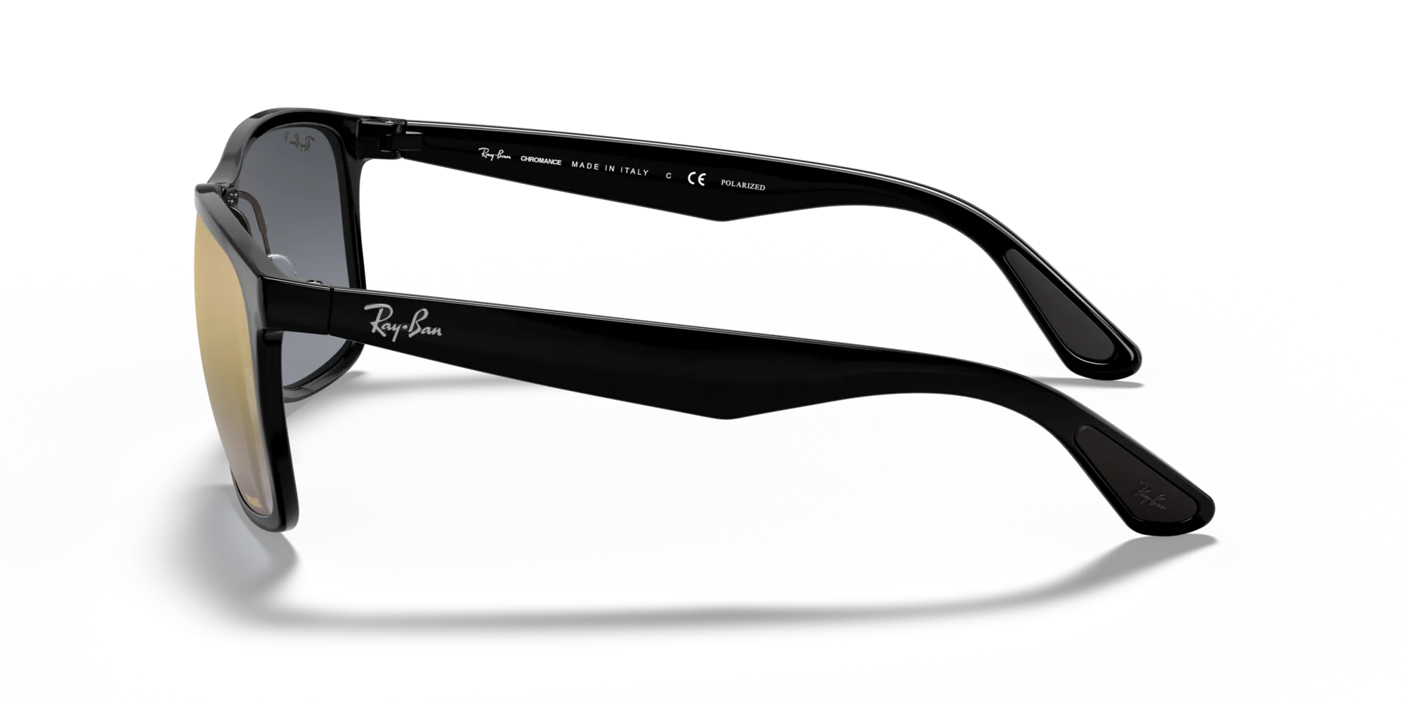 Ray - Ban RB4264 601/J0 Occhiali da sole Iniettato Nero Blu Squadrata Polarizzata Sfumato - immagine 4
