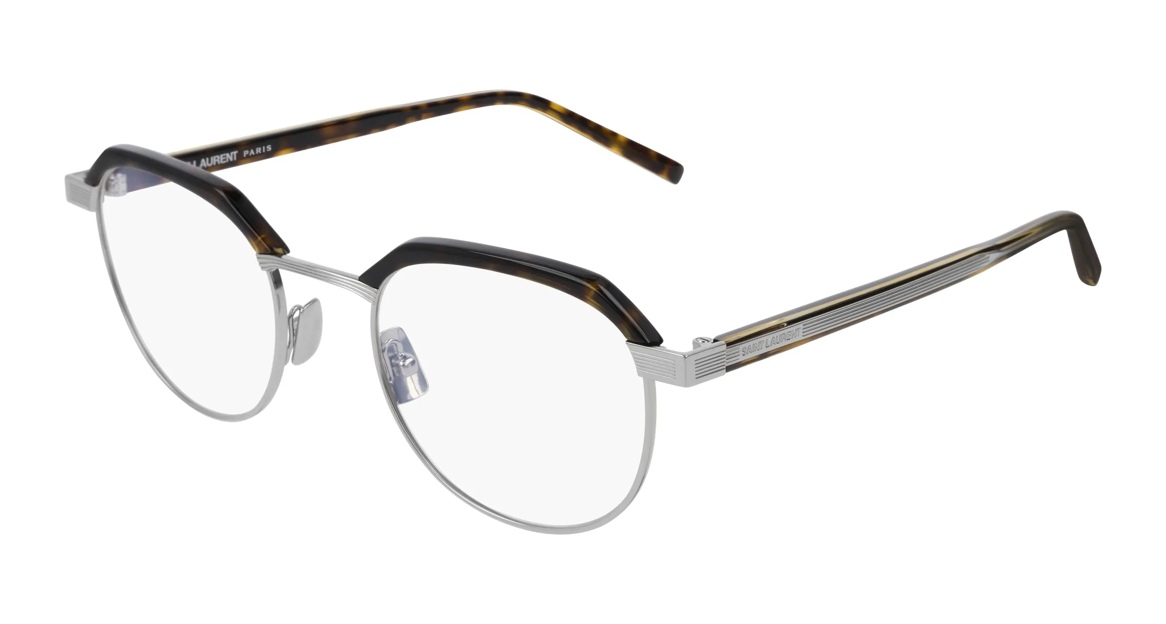 SAINT LAURENT SL 124 005 Montature da vista Metallo Havana Trasparente Rotonda - immagine 1