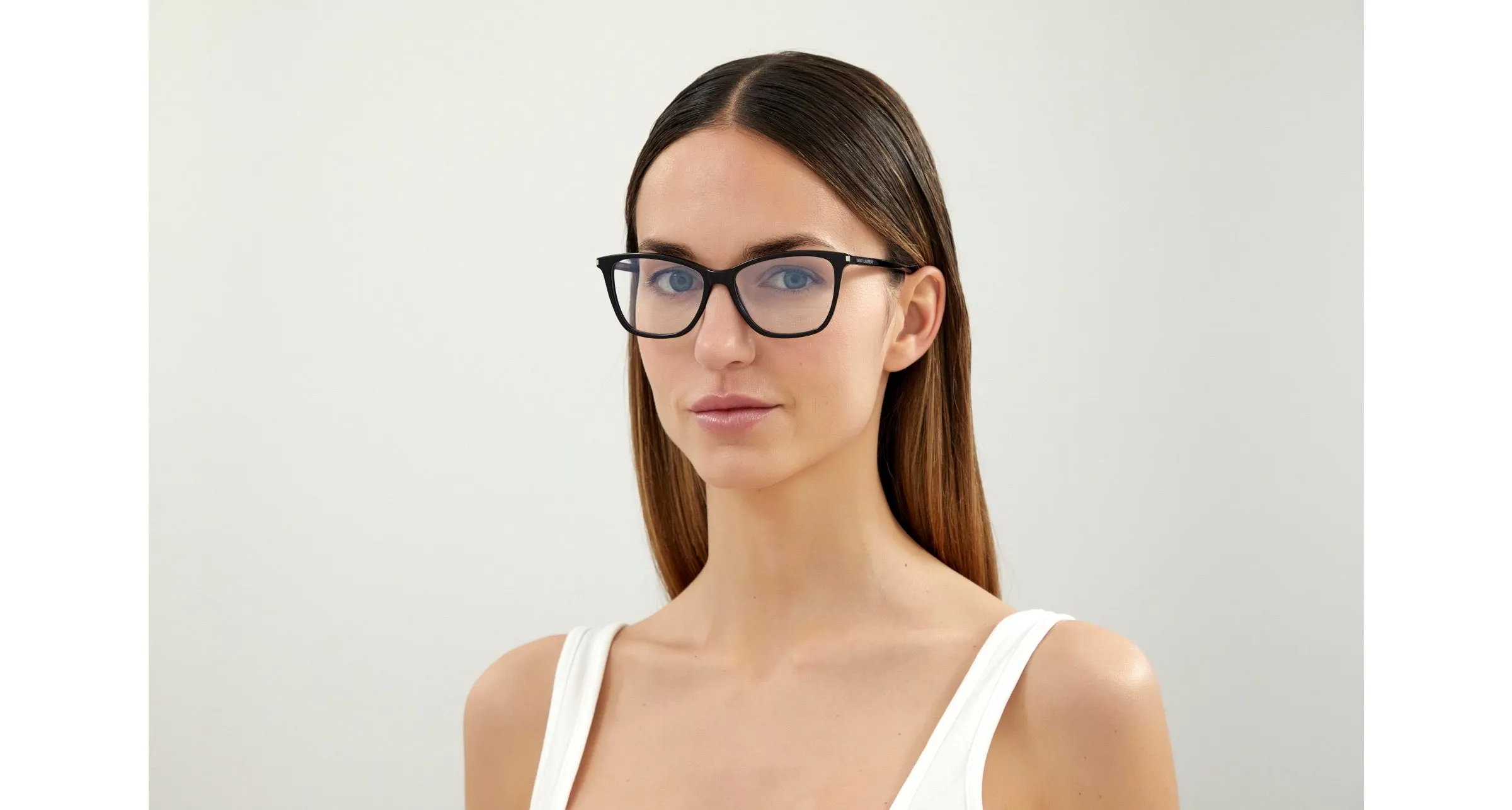 SAINT LAURENT SL 259 001 Montature da vista Acetato Nero Squadrata ["Antiriflesso"] - immagine 2