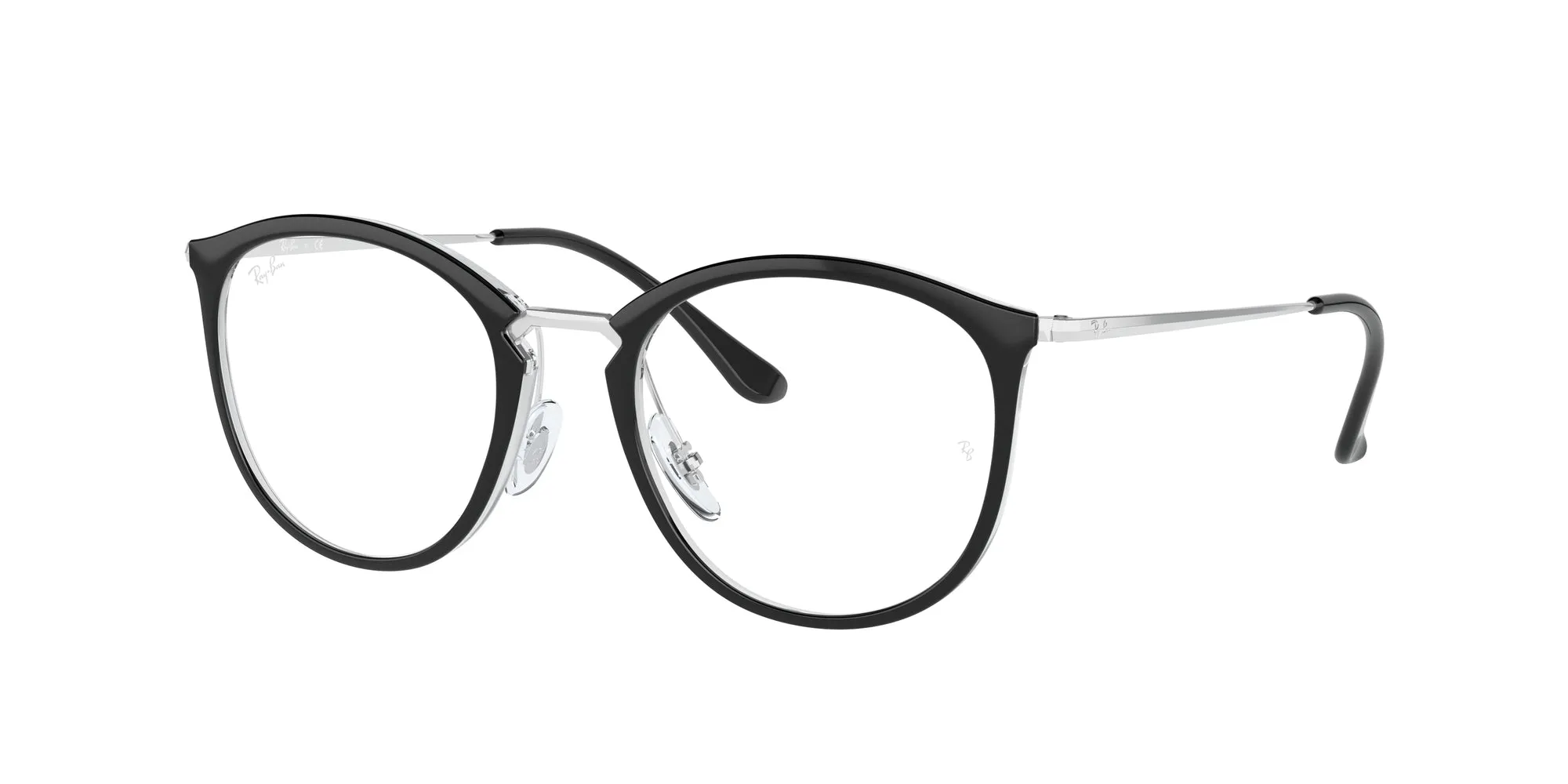 Ray - Ban RX7140 5852 Montature da vista Iniettato Nero Trasparente Pantos Normale - immagine 1