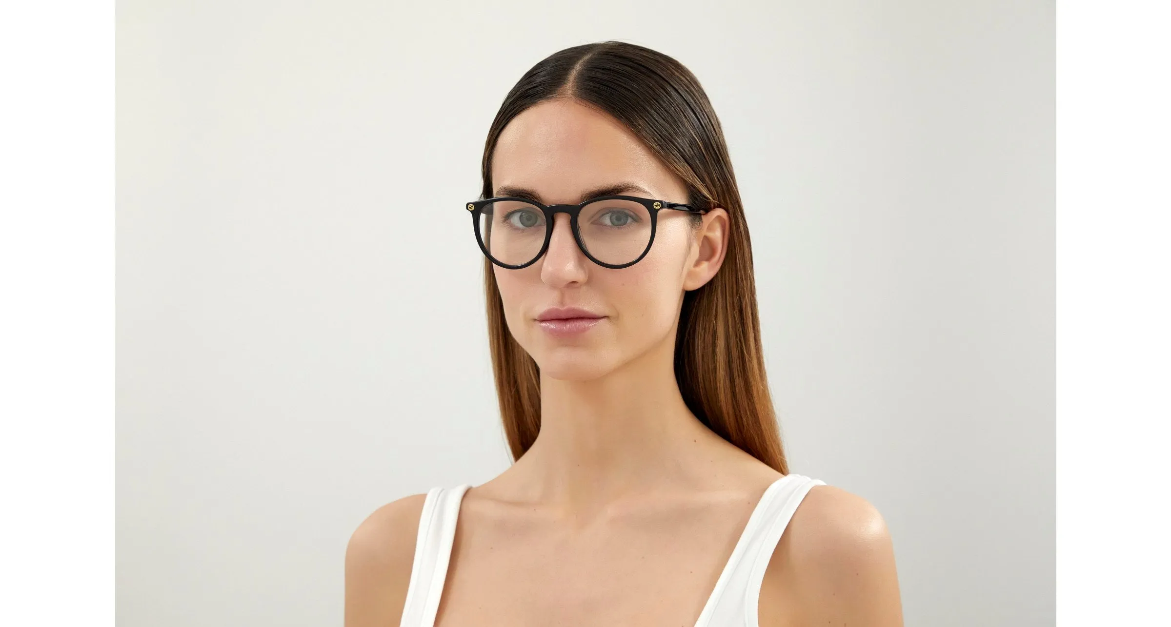 Gucci GG0027O 001 Montature da vista Plastica Nero Trasparente Rotonda - immagine 2