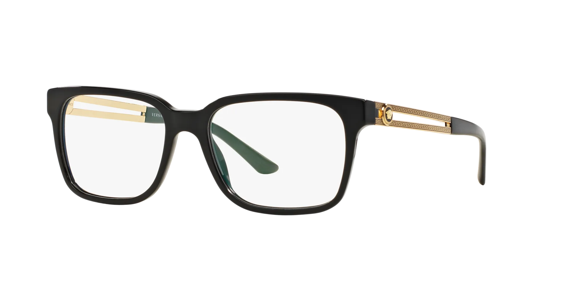 Versace VE3218 GB1 Montature da vista Acetato Nero Trasparente Squadrata Normale - immagine 1