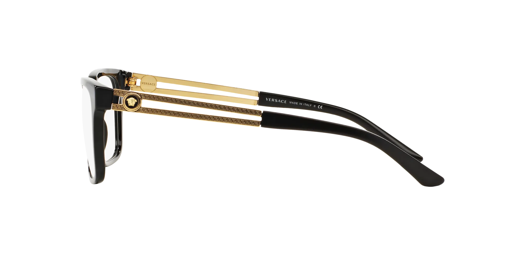 Versace VE3218 GB1 Montature da vista Acetato Nero Trasparente Squadrata Normale - immagine 3