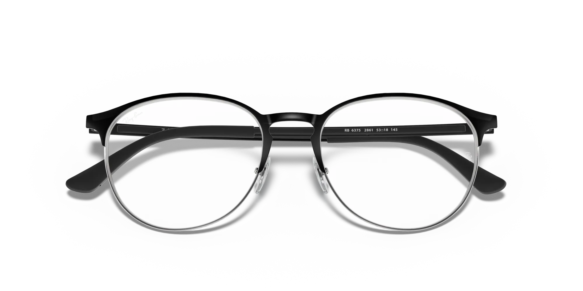 Ray - Ban RX6375 2861 Montature da vista Metallo Nero Trasparente Pantos Normale - immagine 2
