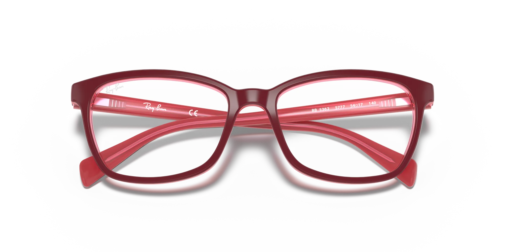 Ray - Ban RX5362 5777 Montature da vista Acetato Rosso Trasparente Farfalla Normale - immagine 2