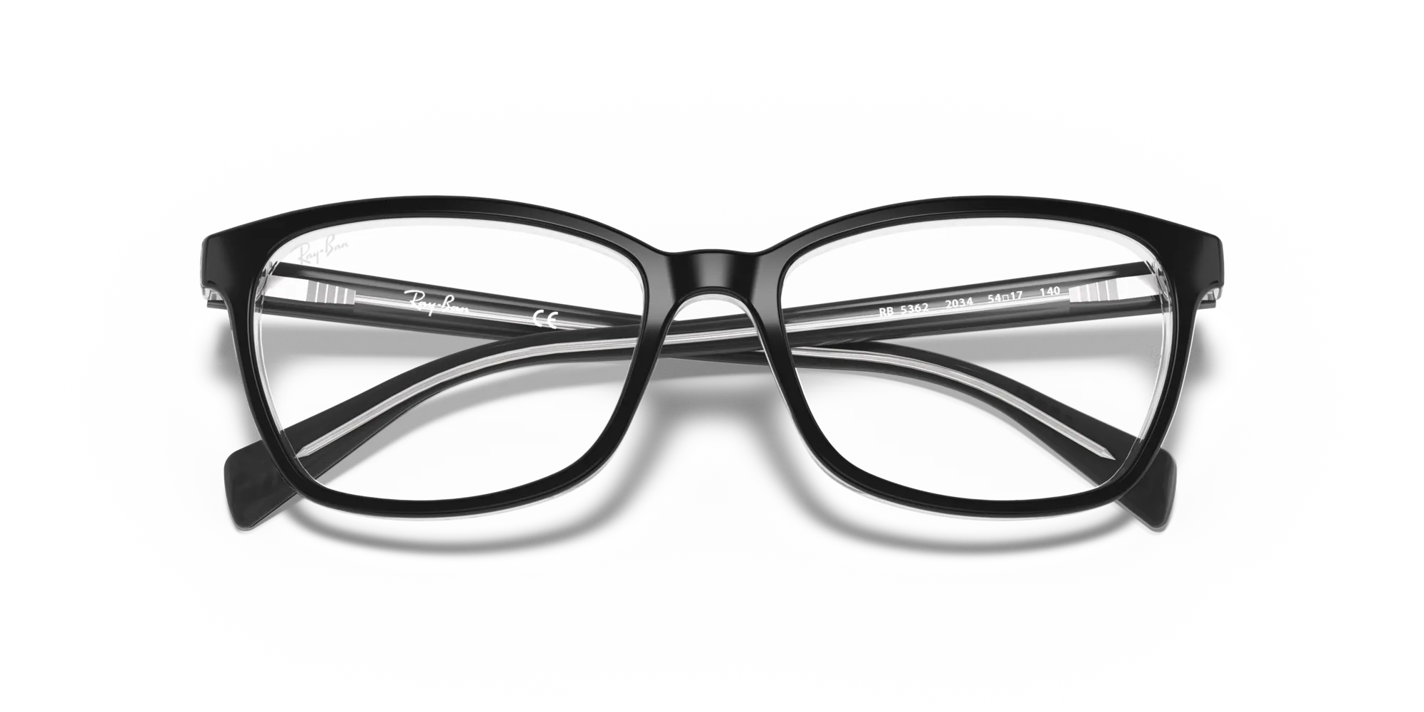 Ray - Ban RX5362 2034 Montature da vista Acetato Nero Trasparente Farfalla Normale - immagine 2