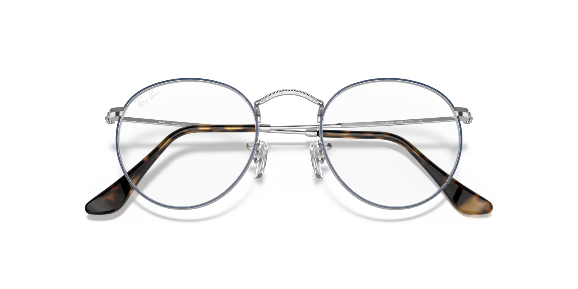 Ray - Ban RX3447V ROUND METAL 2970 Montature da vista Metallo Blu Trasparente Rotonda Normale - immagine 2