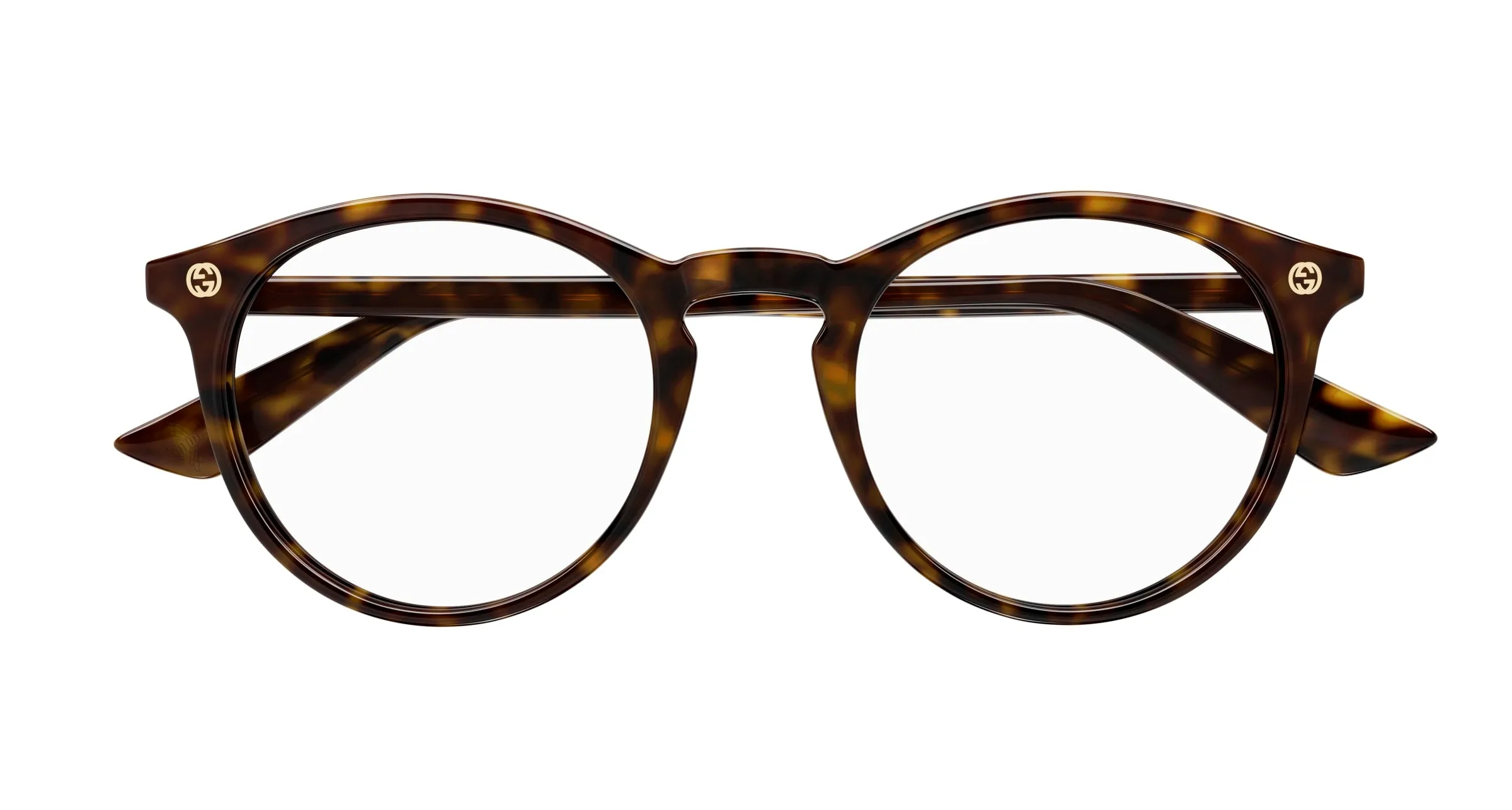 Gucci GG0121O 002 Montature da vista Acetato Havana Trasparente Rotonda - immagine 2