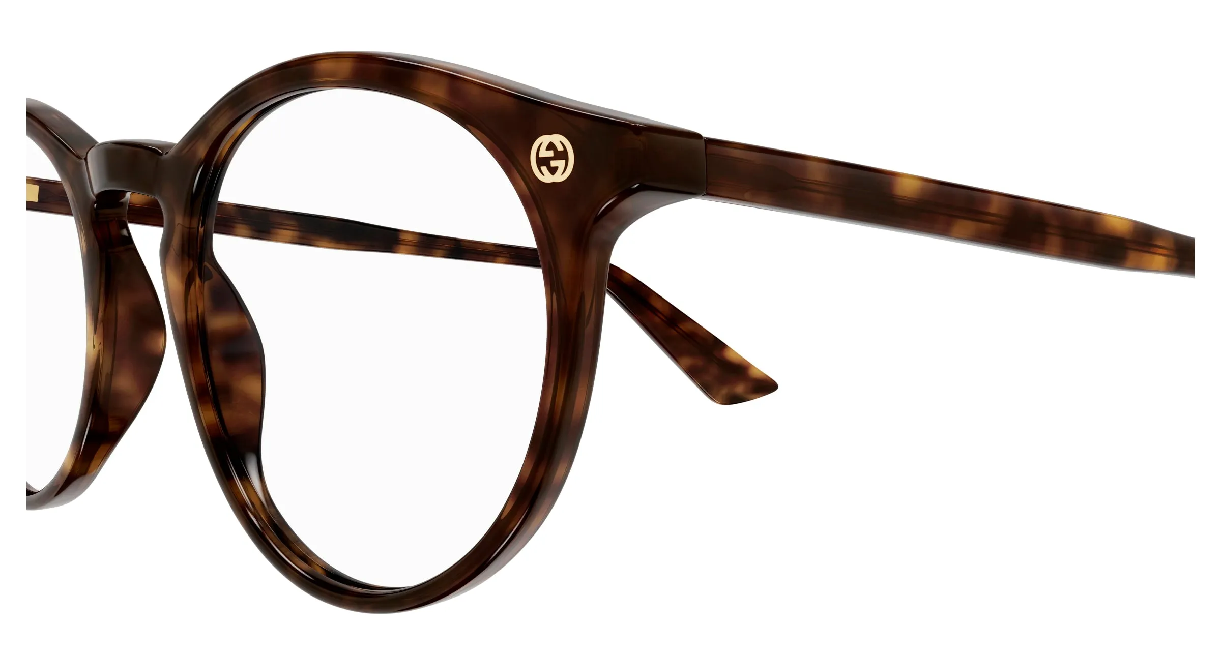 Gucci GG0121O 002 Montature da vista Acetato Havana Trasparente Rotonda - immagine 3