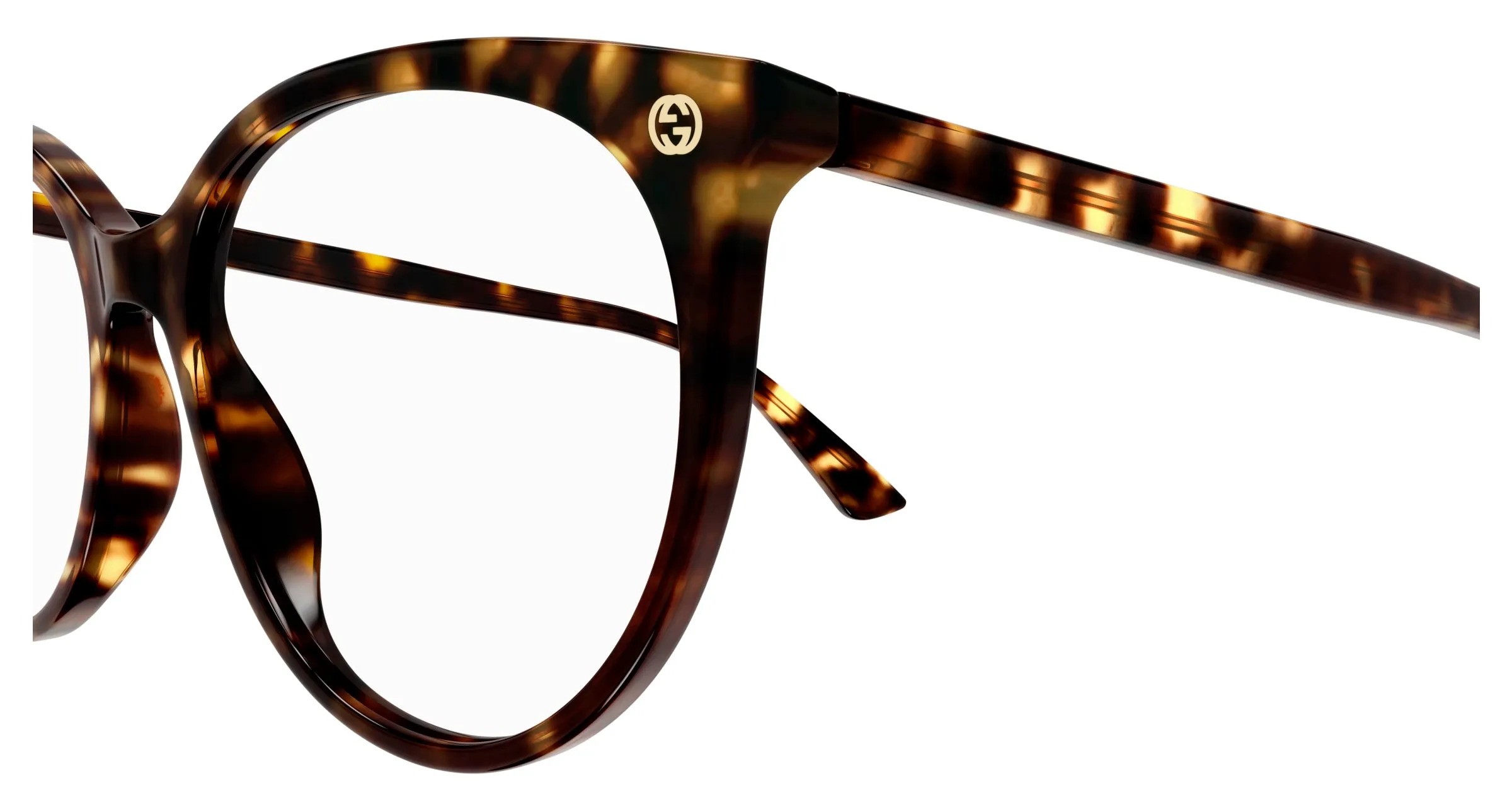 Gucci GG0093O 002 Montature da vista Plastica Havana Trasparente Rotonda - immagine 3