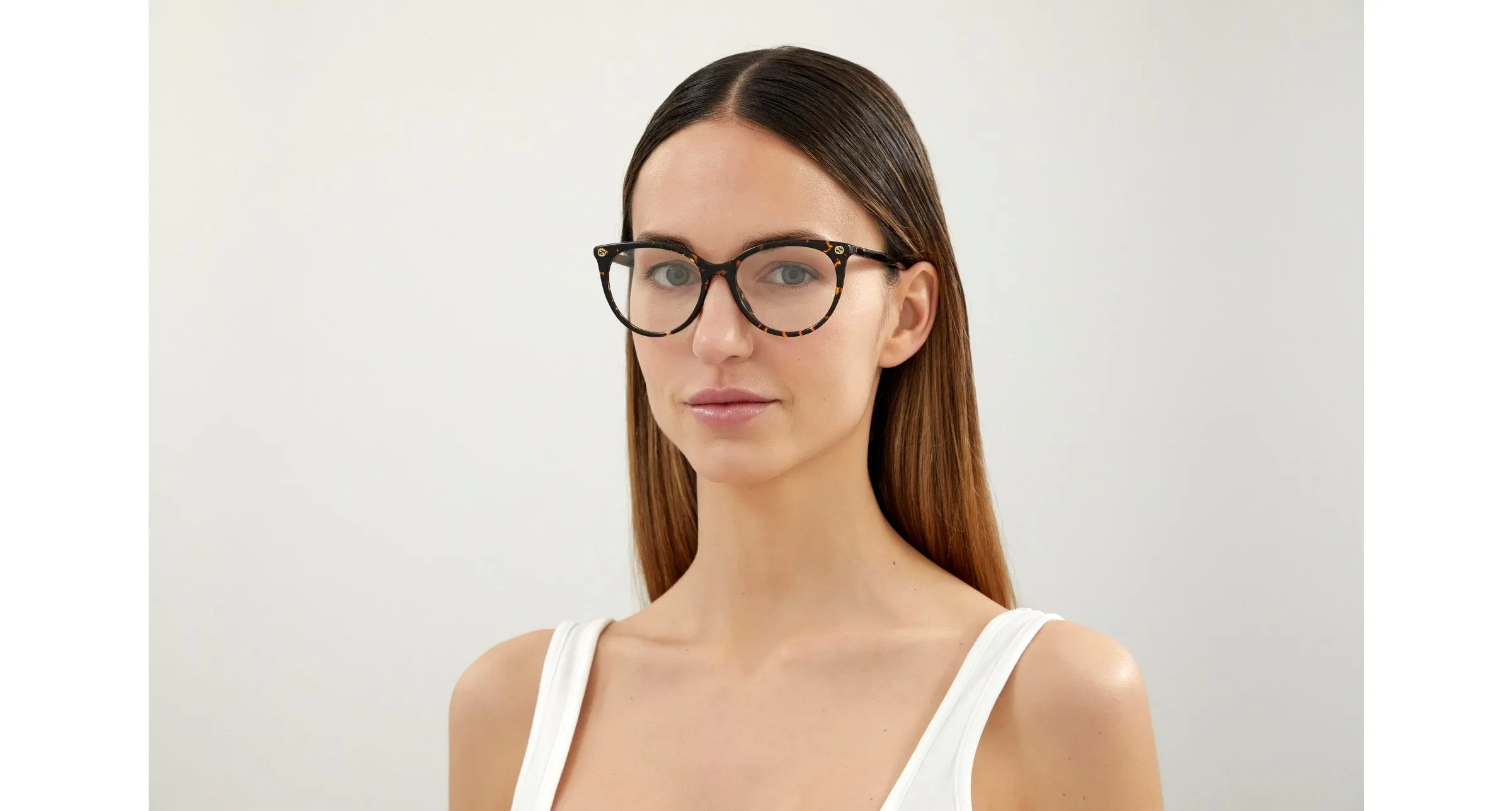 Gucci GG0093O 002 Montature da vista Plastica Havana Trasparente Rotonda - immagine 4