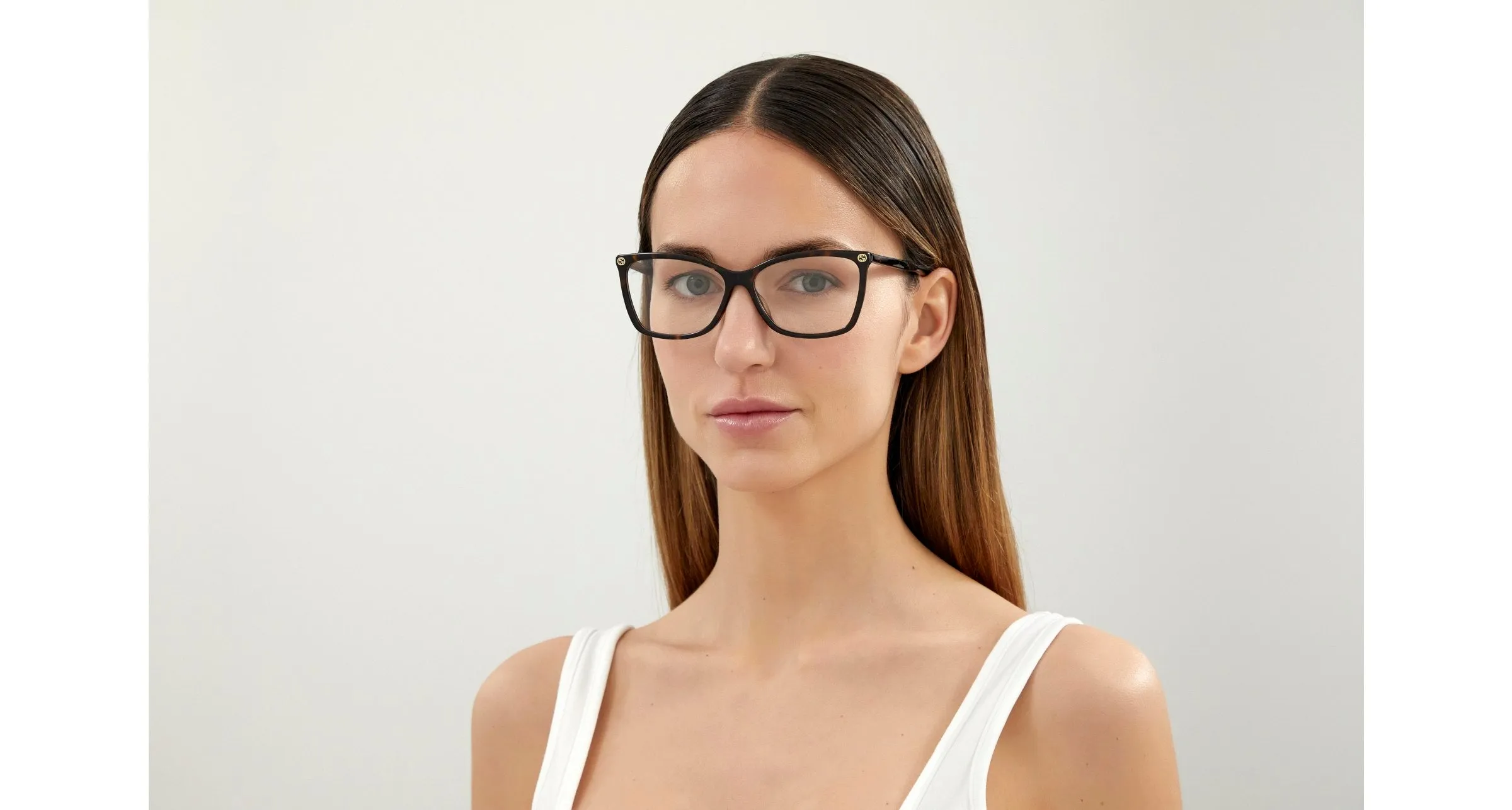 Gucci GG0025O 002 Montature da vista Plastica Havana Trasparente Cat Eye - immagine 2