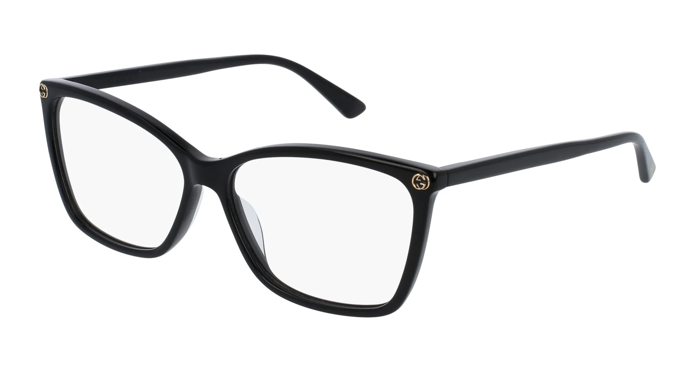 Gucci GG0025O 001 Montature da vista Plastica Nero Trasparente Cat Eye - immagine 1
