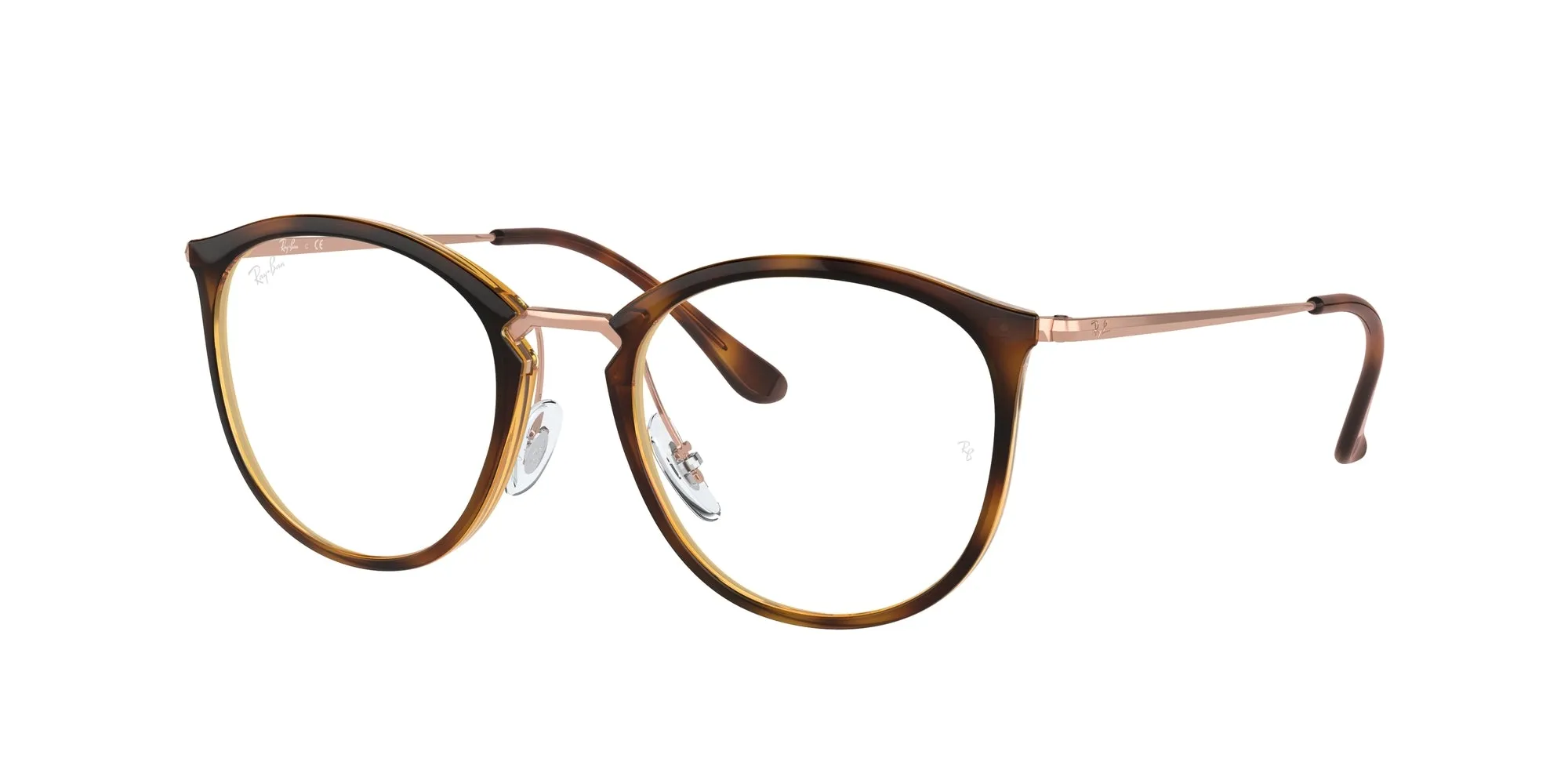 Ray - Ban RX7140 5687 Montature da vista Iniettato Marrone Trasparente Pantos Normale - immagine 1