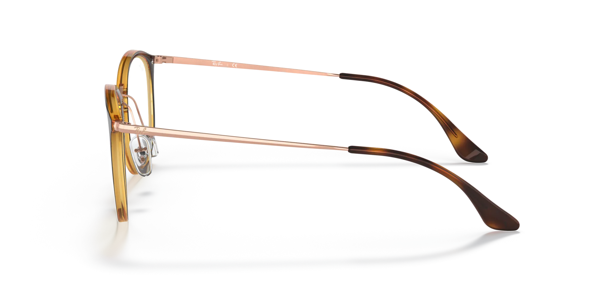 Ray - Ban RX7140 5687 Montature da vista Iniettato Marrone Trasparente Pantos Normale - immagine 4