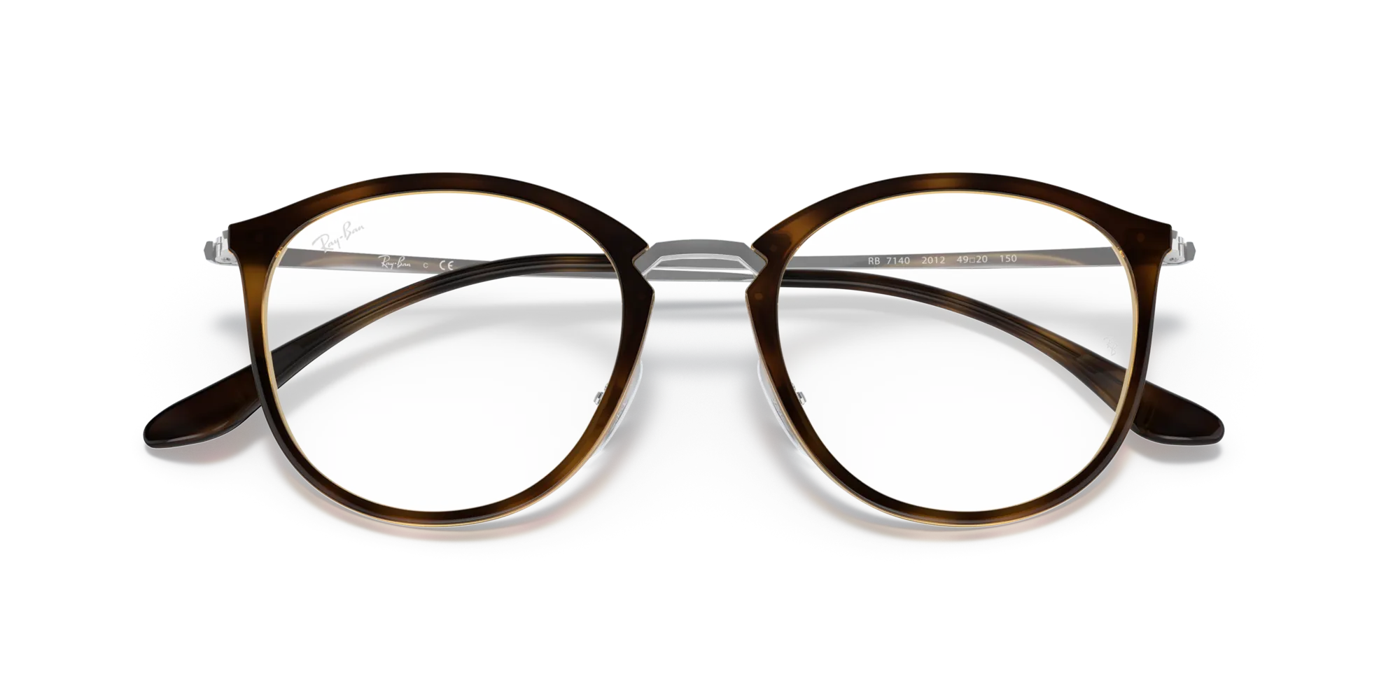 Ray - Ban RX7140 2012 Montature da vista Iniettato Tartaruga Trasparente Pantos Normale - immagine 2