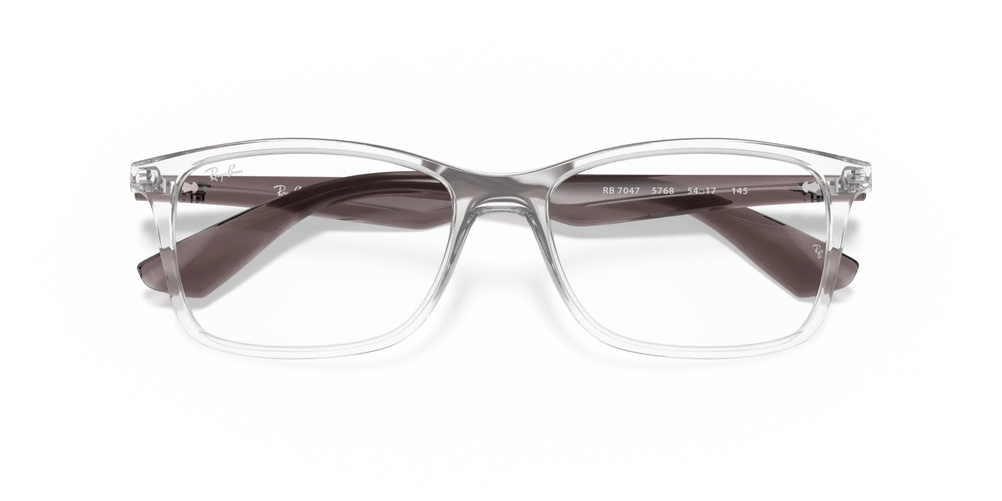 Ray - Ban RX7047 5768 Montature da vista Iniettato Trasparente Trasparente Squadrata Normale - immagine 2