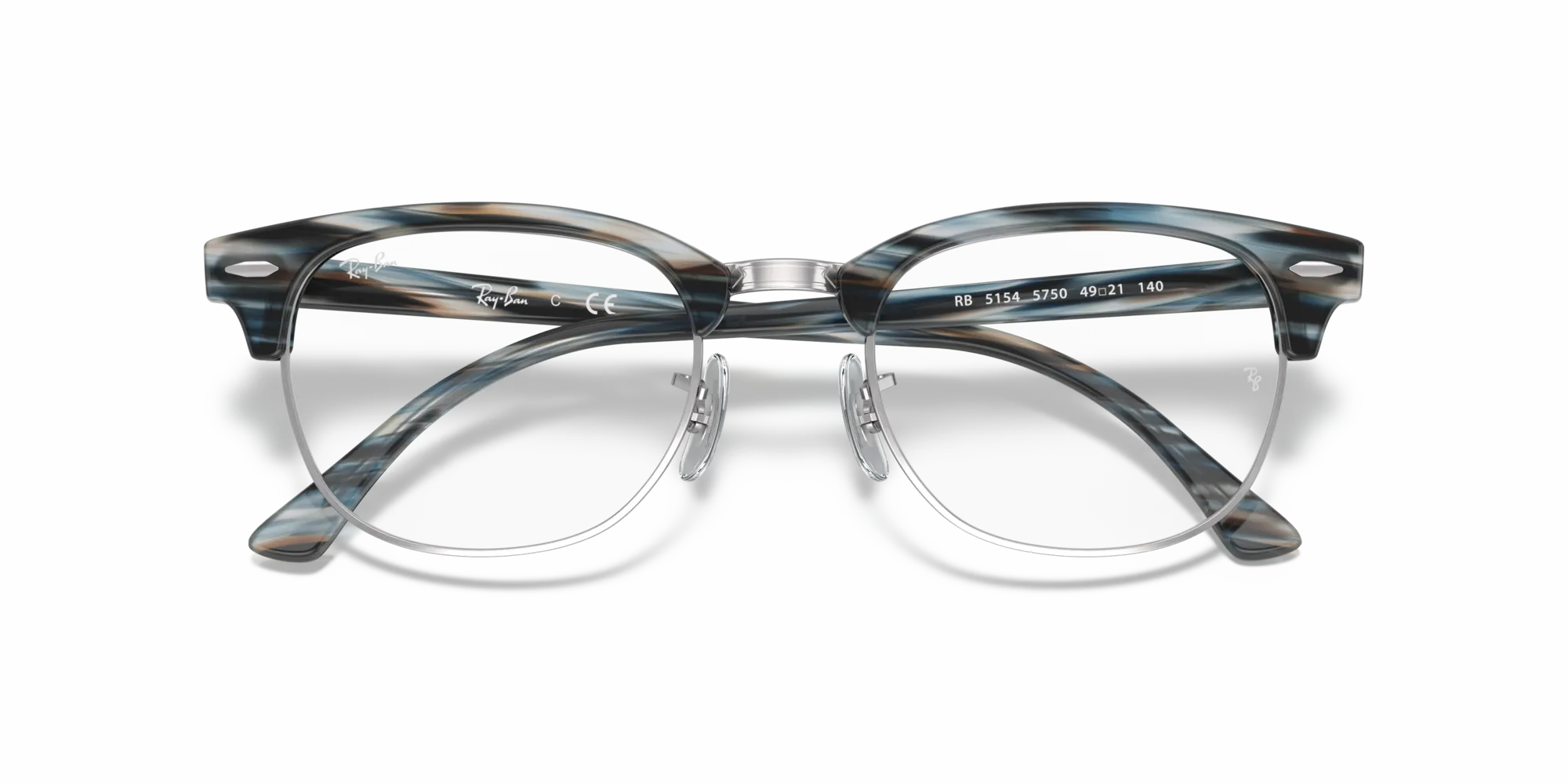 Ray - Ban RX5154 CLUBMASTER 5750 Montature da vista Acetato Blu Trasparente Squadrata Normale - immagine 2