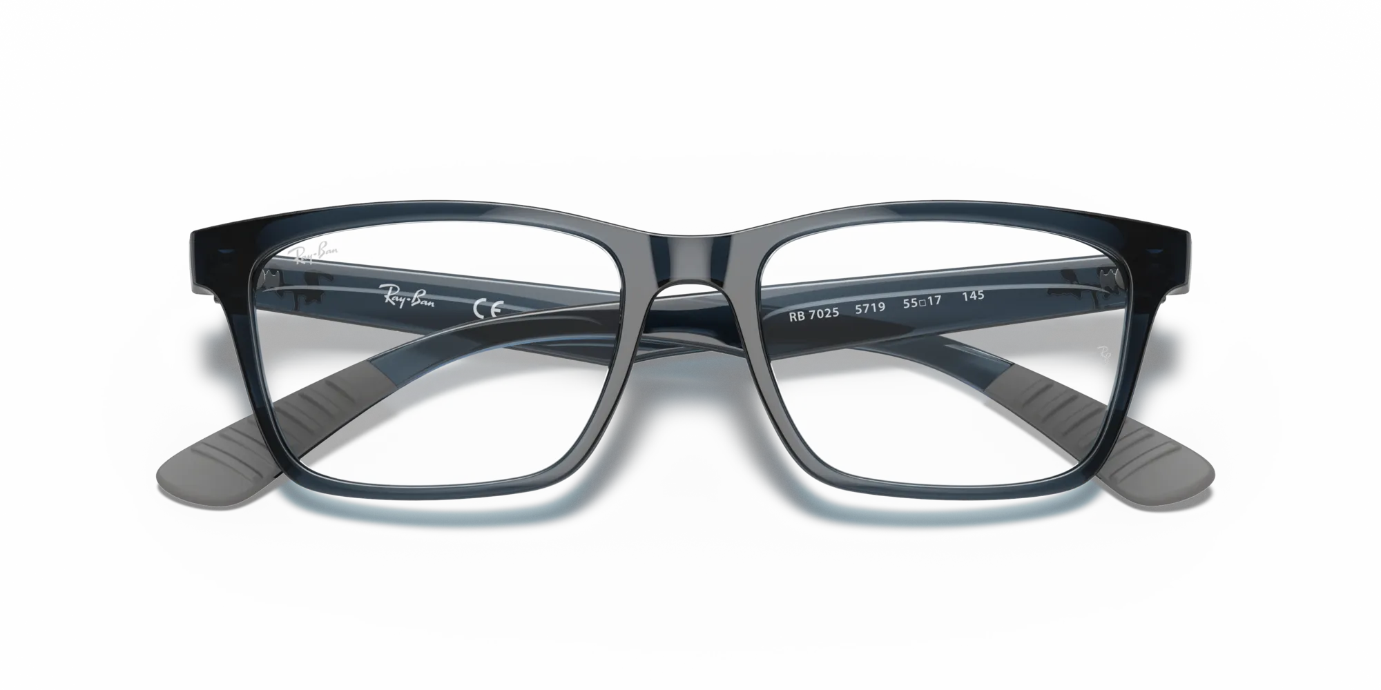 Ray - Ban RX7025 5719 Montature da vista Iniettato Blu Trasparente Squadrata Normale - immagine 2