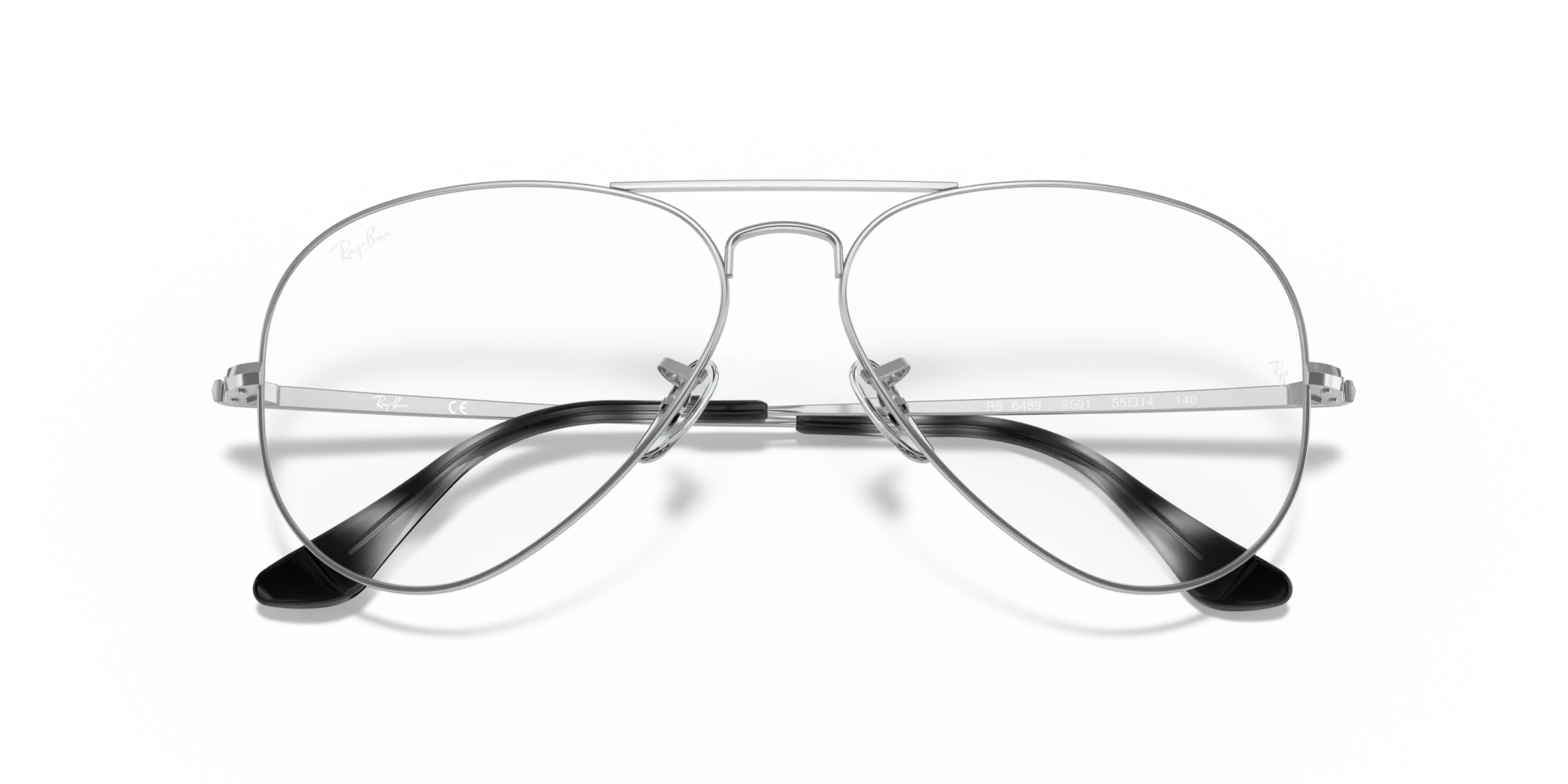 Ray - Ban RX6489 AVIATOR 2501 Montature da vista Metallo Argento Trasparente Pilot Normale - immagine 2