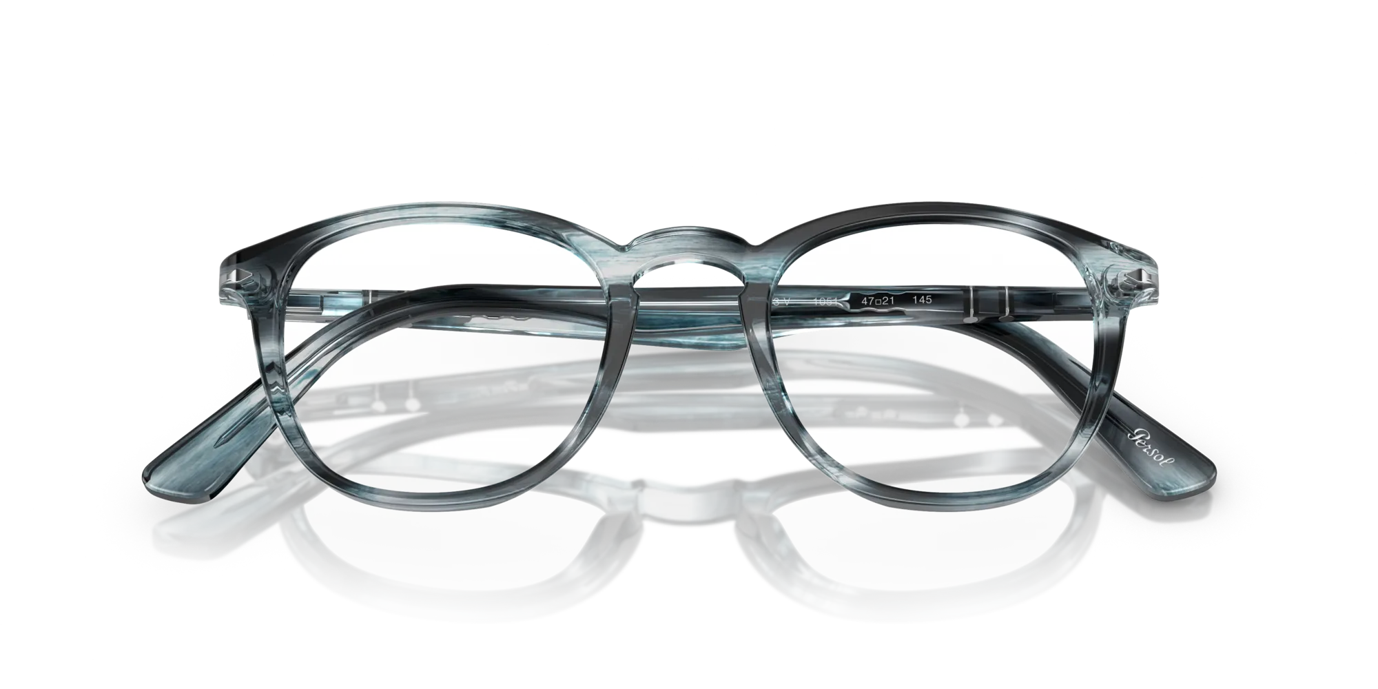Persol PO3143V 1051 Montature da vista Acetato Grigio Trasparente Rotonda Normale - immagine 2