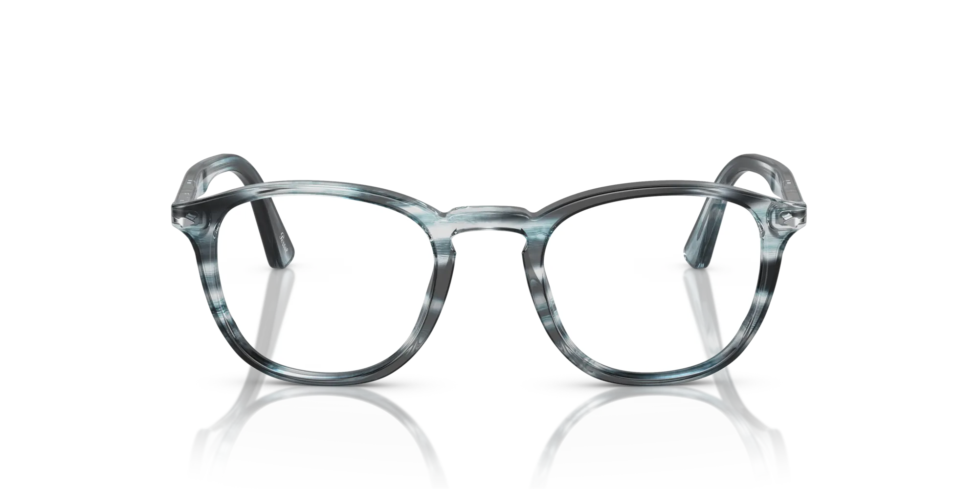 Persol PO3143V 1051 Montature da vista Acetato Grigio Trasparente Rotonda Normale - immagine 3