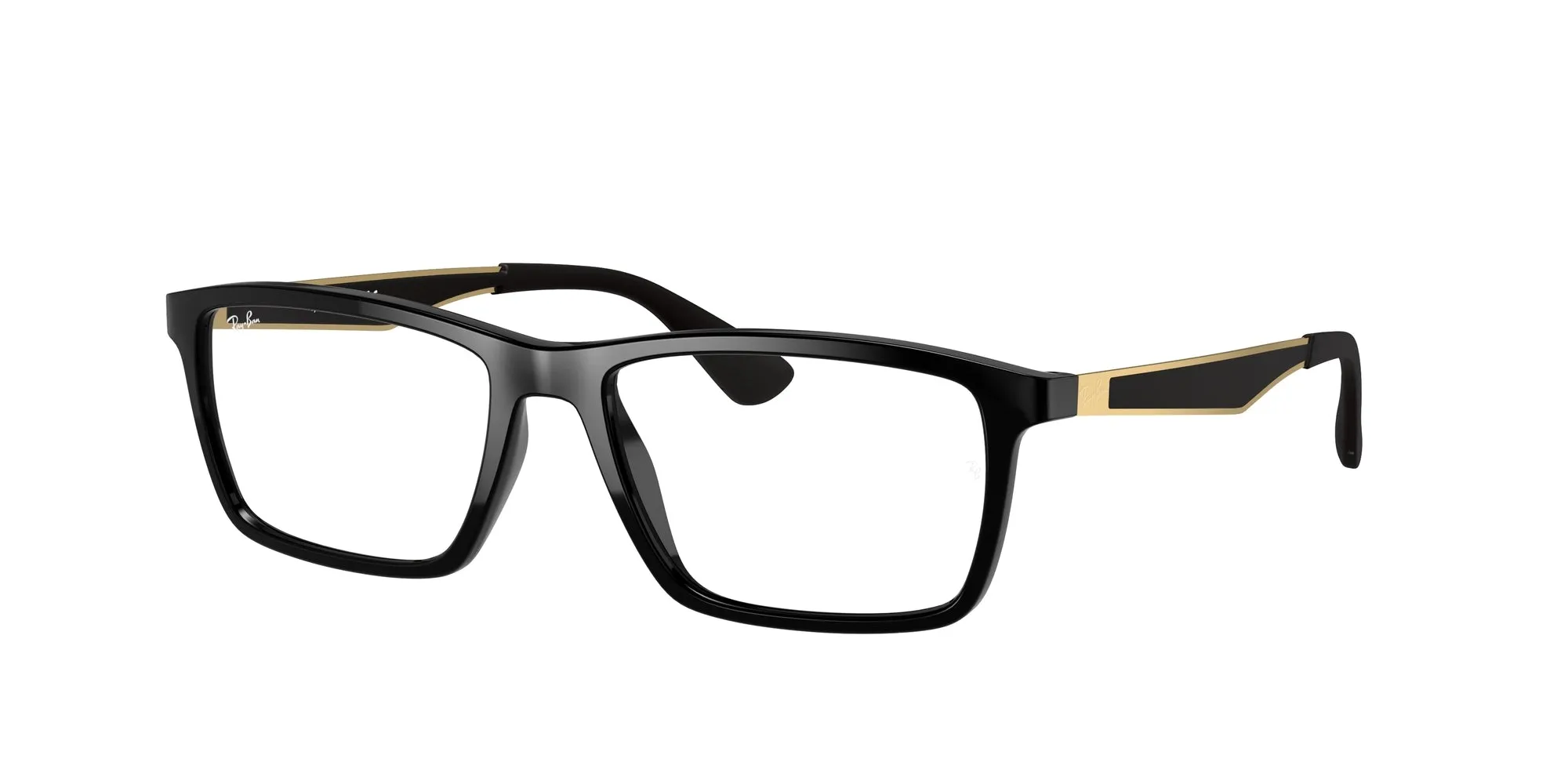 Ray - Ban RX7056 5644 Montature da vista Iniettato Nero Trasparente Squadrata Normale - immagine 1