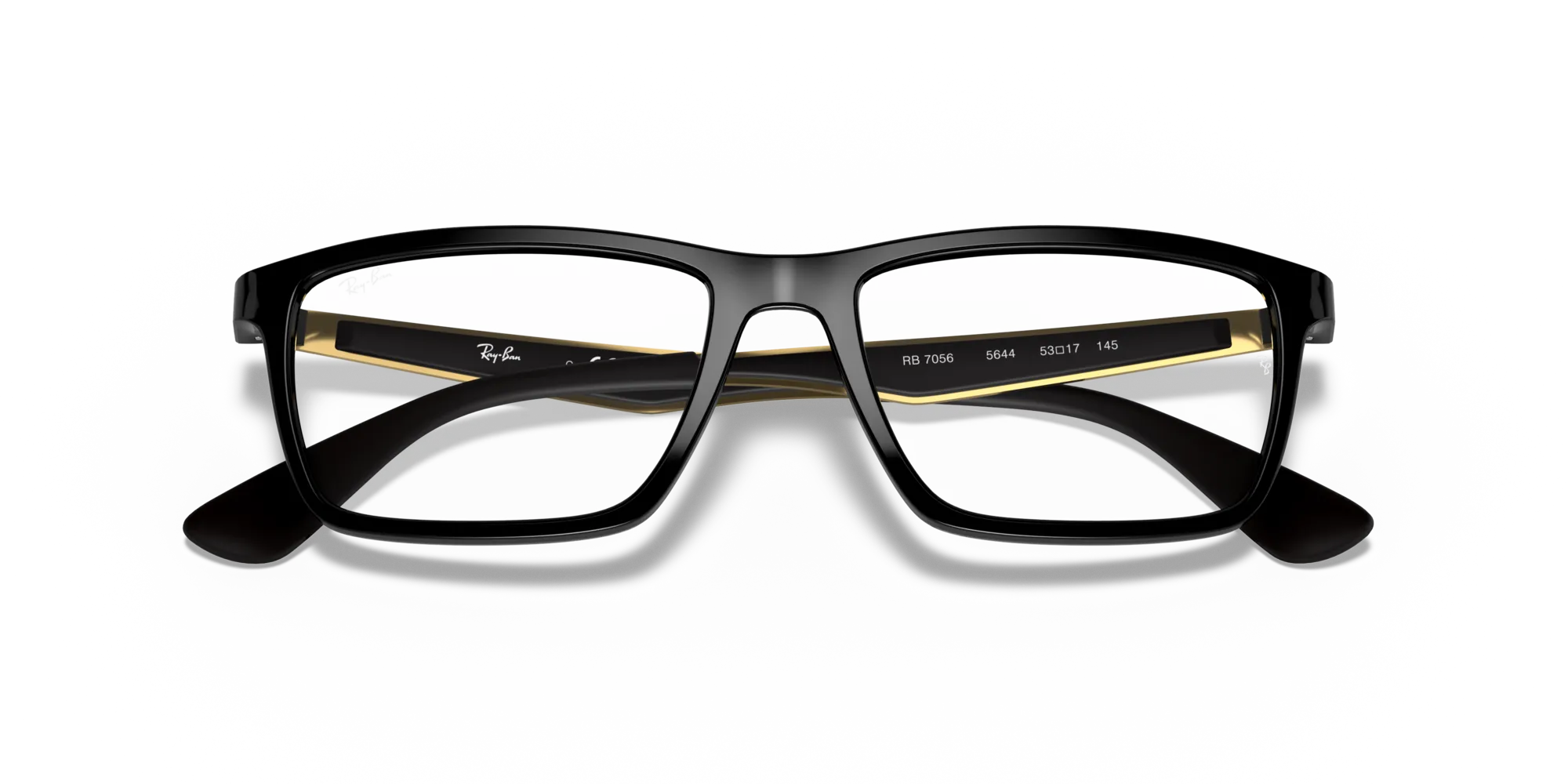 Ray - Ban RX7056 5644 Montature da vista Iniettato Nero Trasparente Squadrata Normale - immagine 2