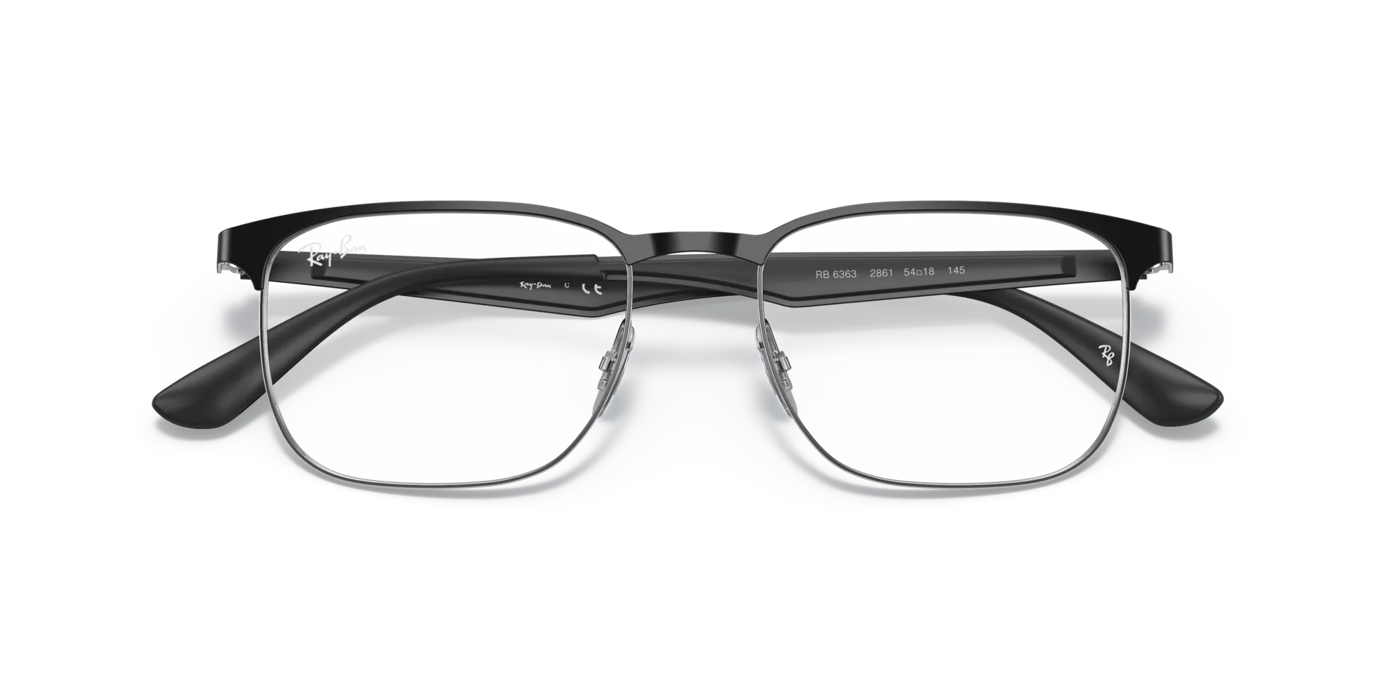 Ray - Ban RX6363 2861 Montature da vista Metallo Nero Trasparente Squadrata Normale - immagine 2