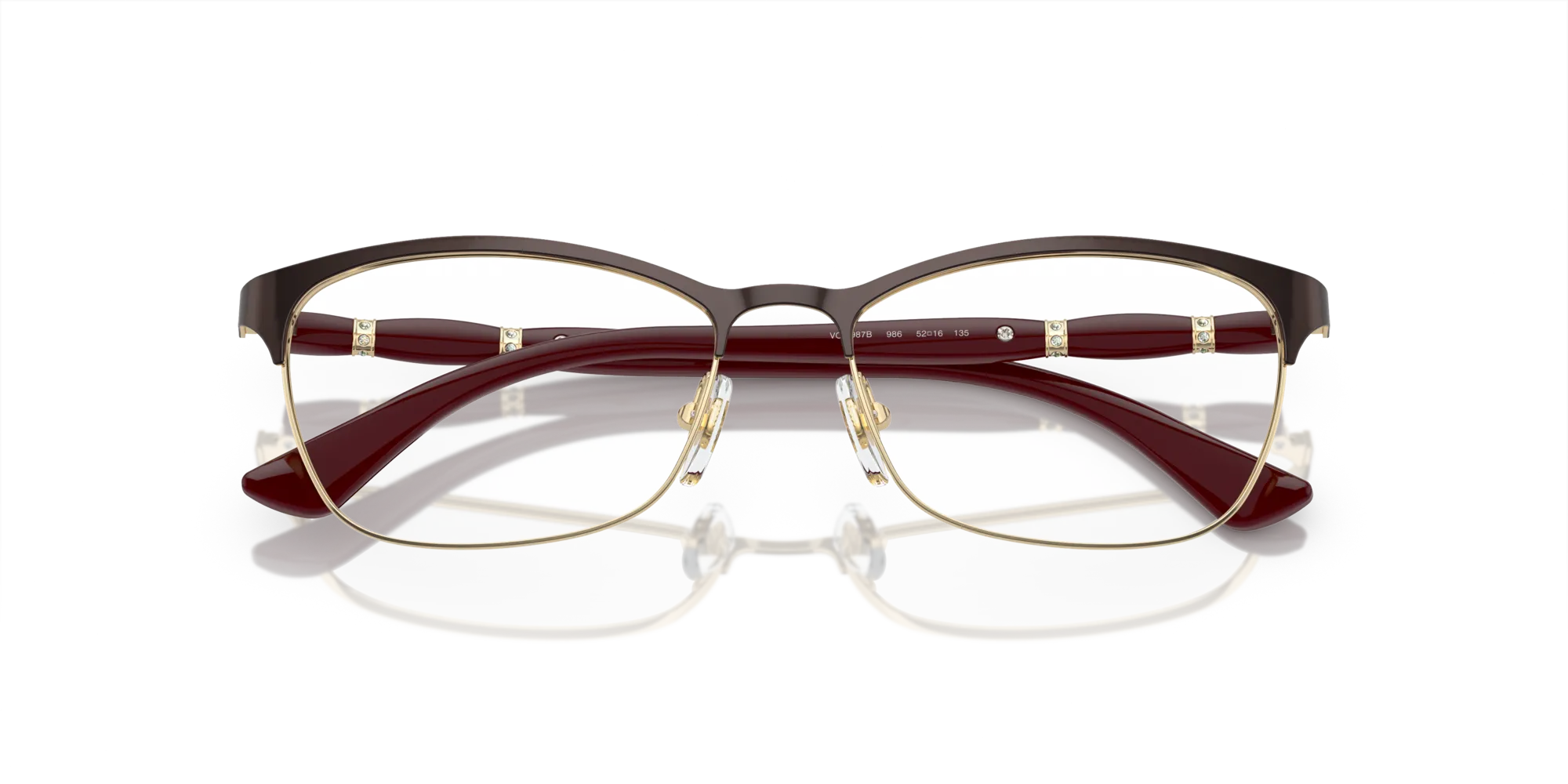 VOGUE EYEWEAR VO3987B 986 Montature da vista Metallo Rosso Trasparente Cat Eye Normale - immagine 2
