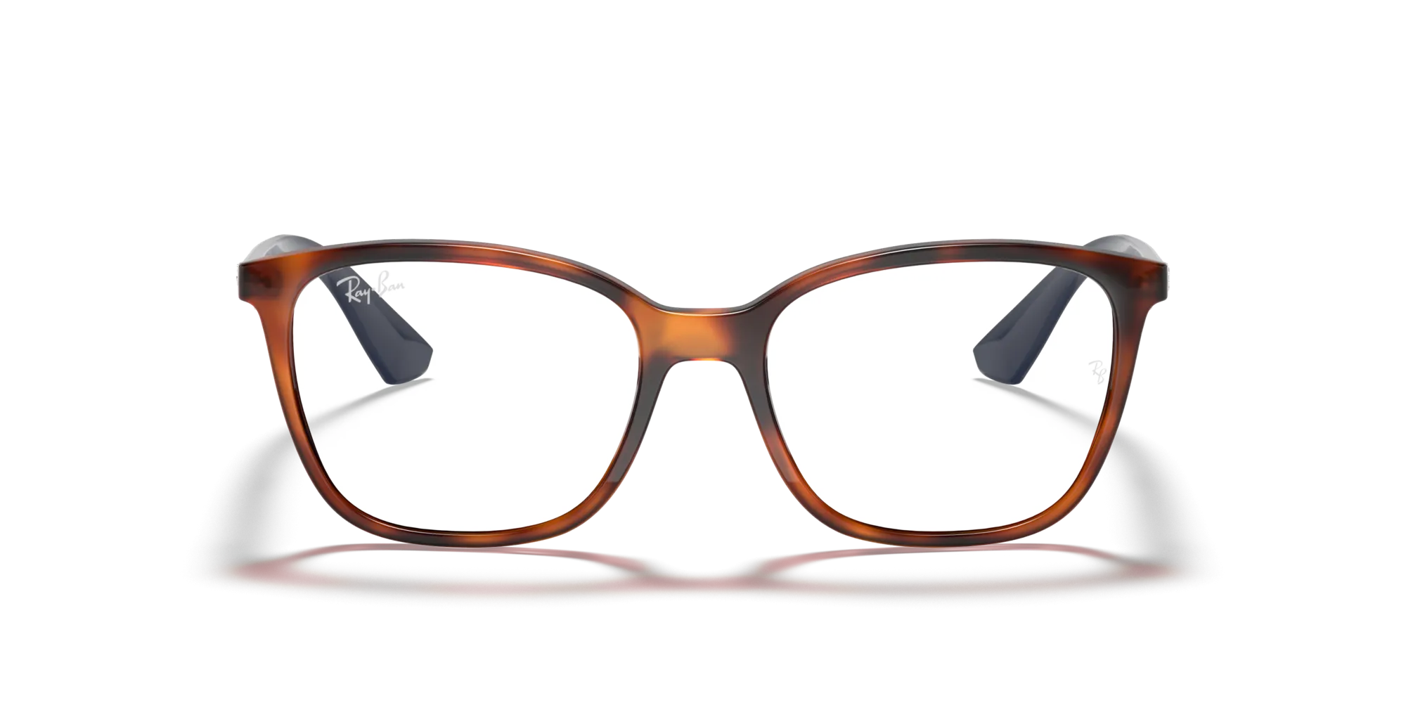 Ray - Ban RX7066 5585 Montature da vista Iniettato Tartaruga Trasparente Squadrata Normale - immagine 3