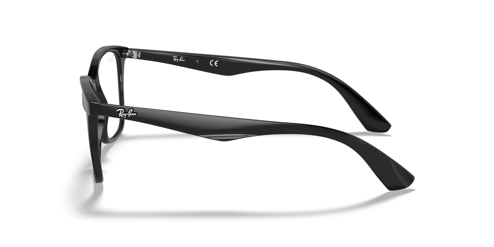 Ray - Ban RX7066 2000 Montature da vista Iniettato Nero Trasparente Squadrata Normale - immagine 4